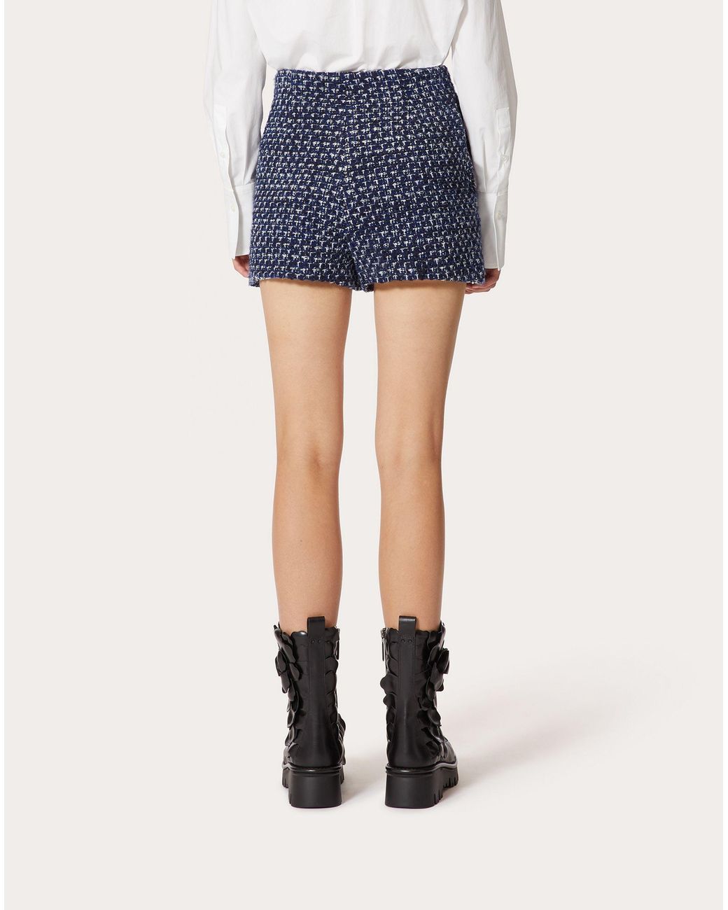 Valentino Blue Tweed Mini Skort