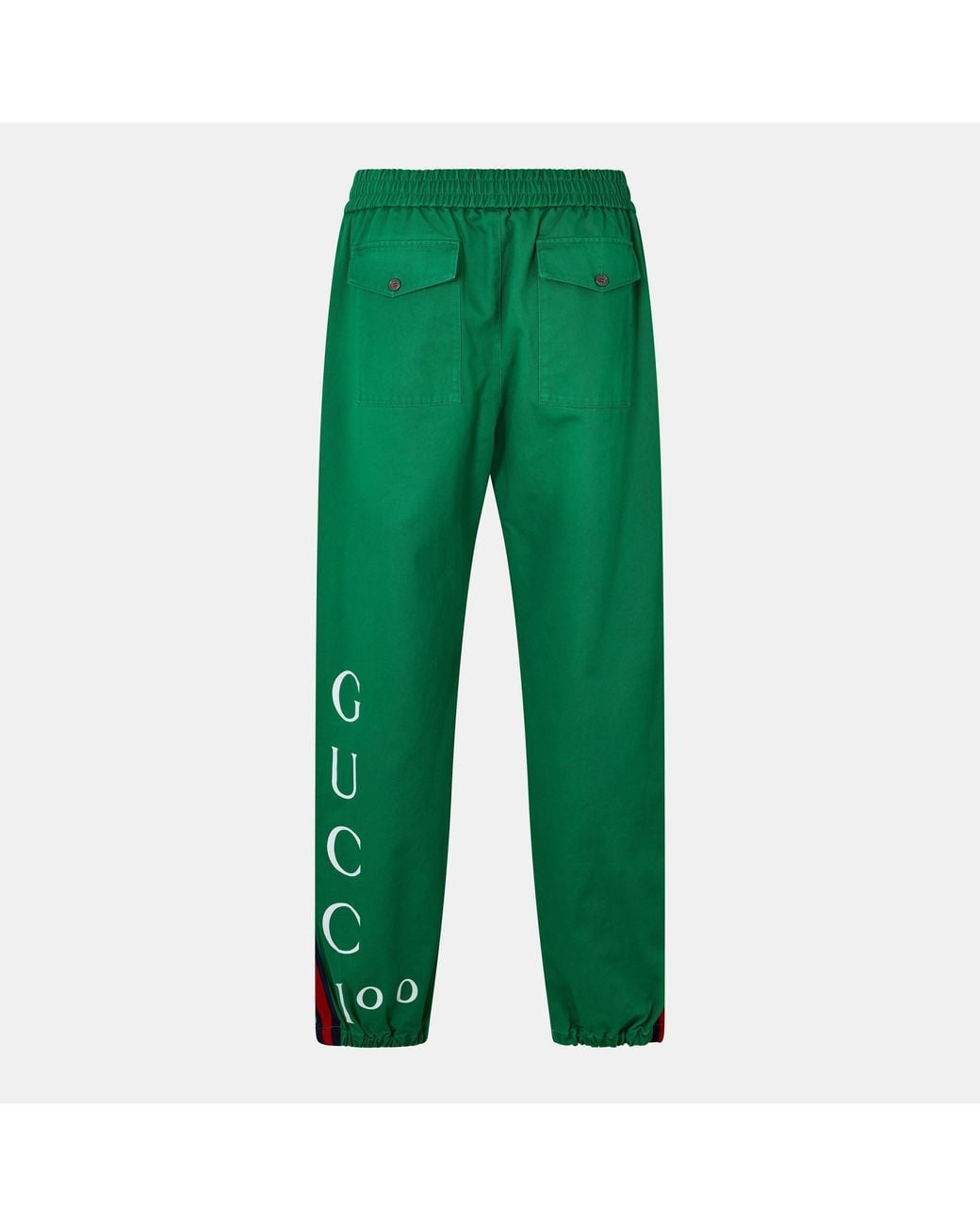 Gucci Green Logo Casual Trousers for men