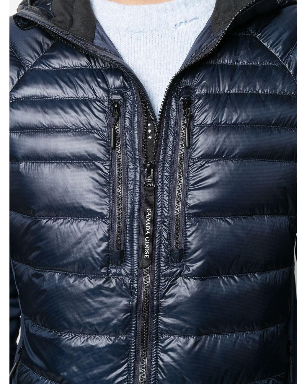 Canada Goose Blue Hybridge Lite Hooded Down Jacket for men