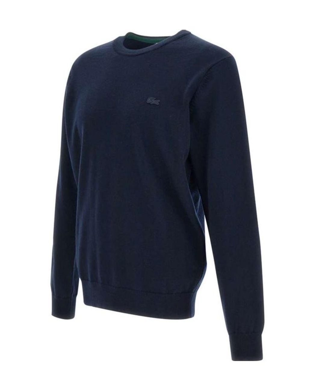 Lacoste Blue Logo Patch Crewneck Knitted Jumper for men