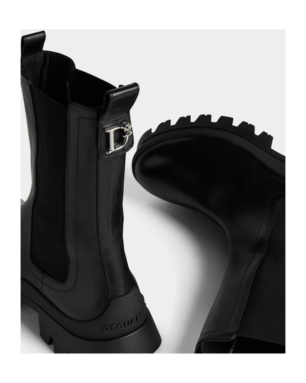 DSquared² Black D2 Statement Chunky-Sole Ankle Boots