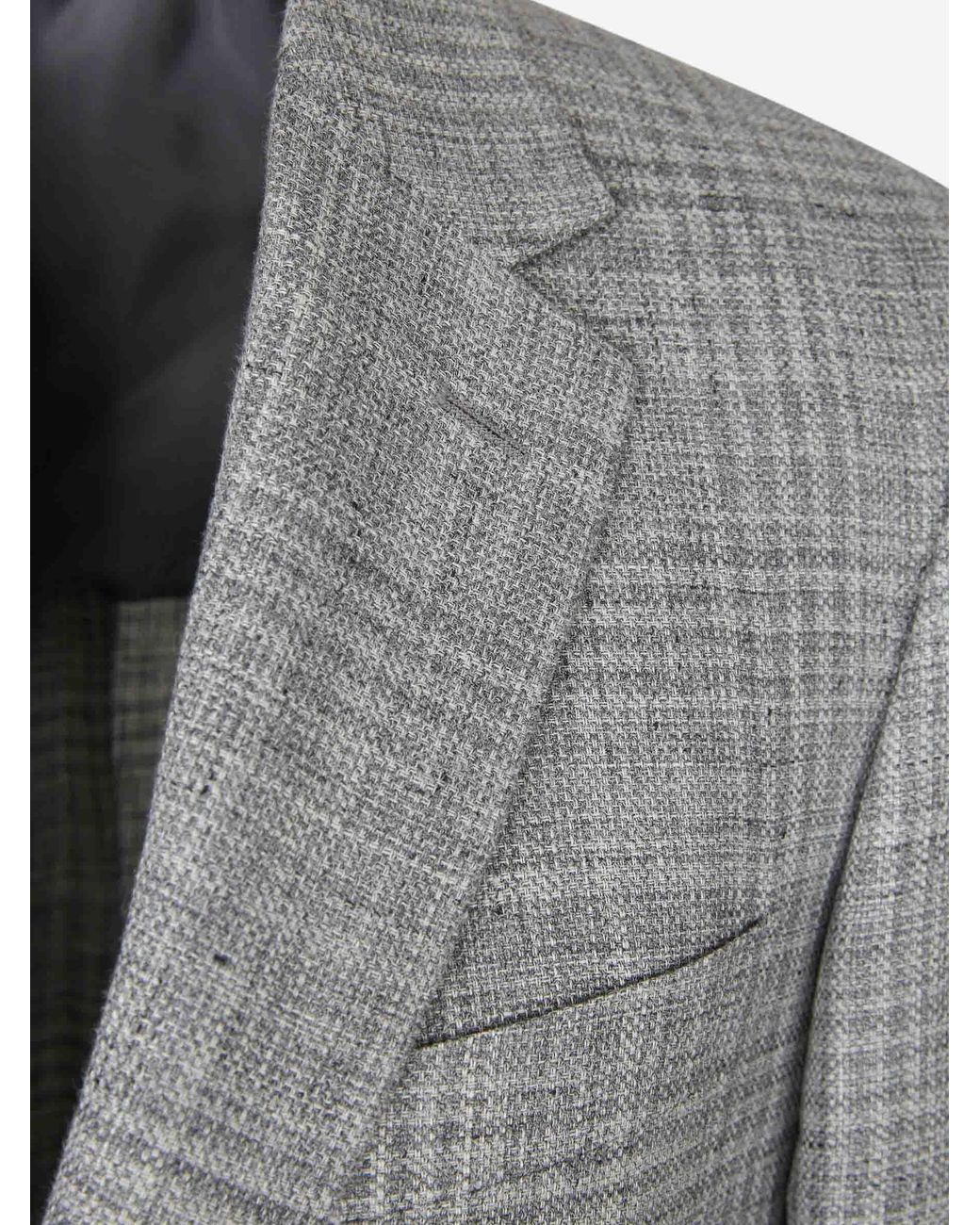 Canali Gray American Straight Check Blazer for men