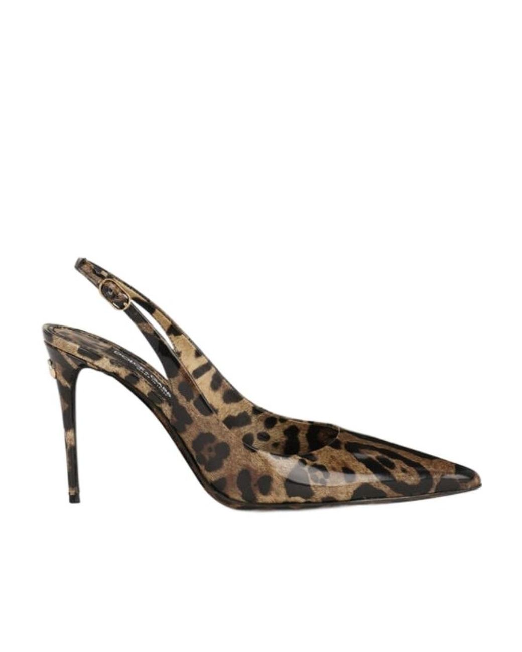 Dolce & Gabbana Metallic Leopard Pattern Exposed Heels
