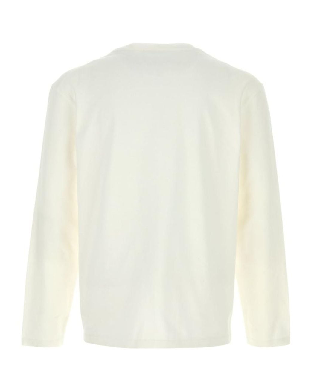 Jil Sander White Long-Sleeved Crewneck T-Shirt for men