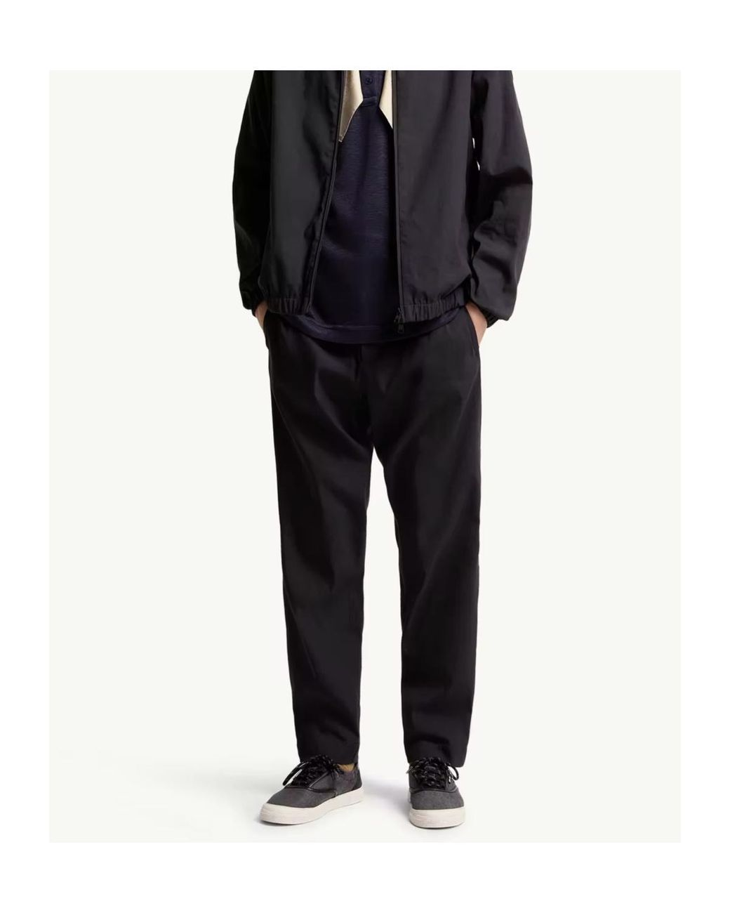 Moncler Blue Logo Patch Trousers for men