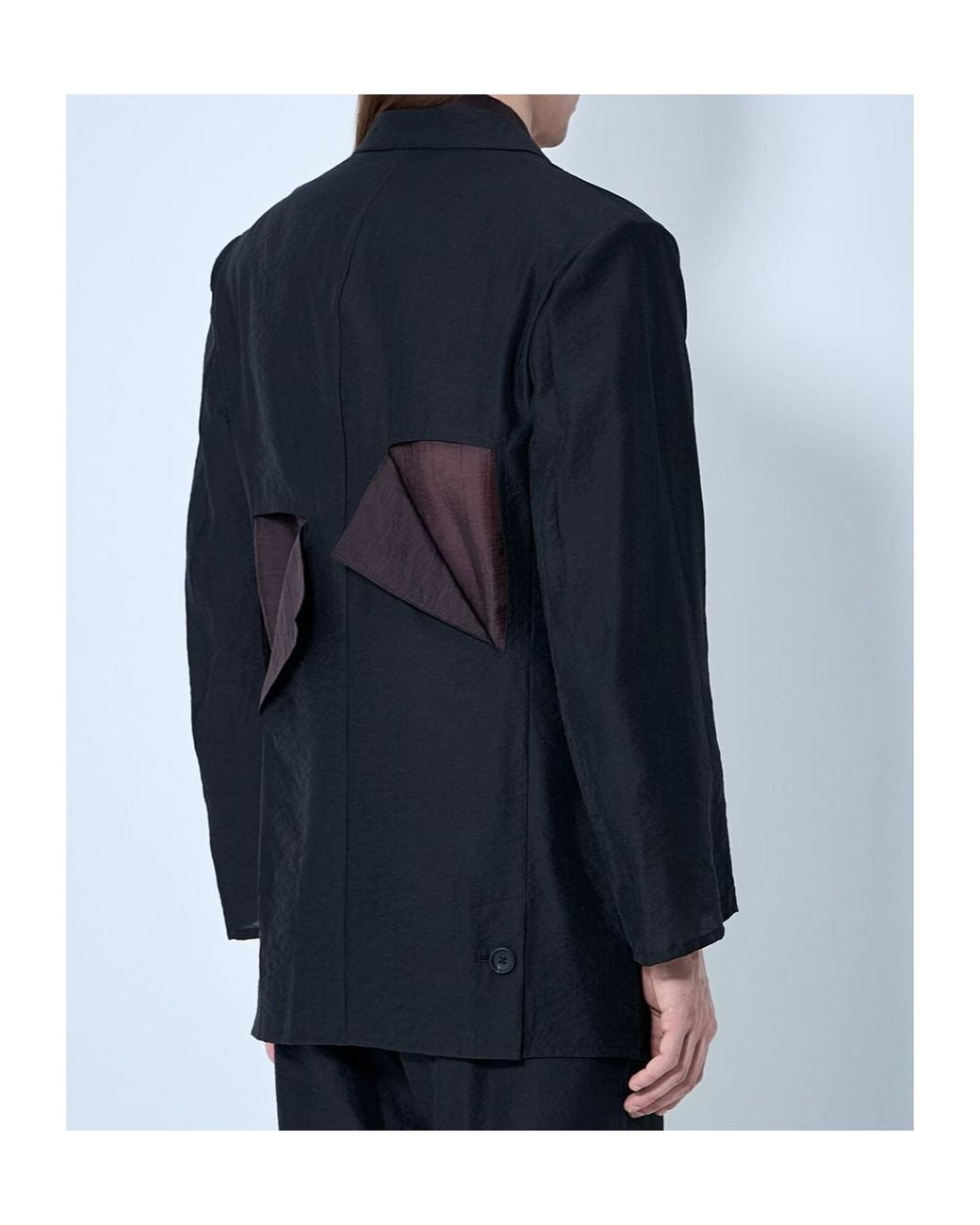 Yohji Yamamoto Black Cut-Out Long Sleeved Blazer for men