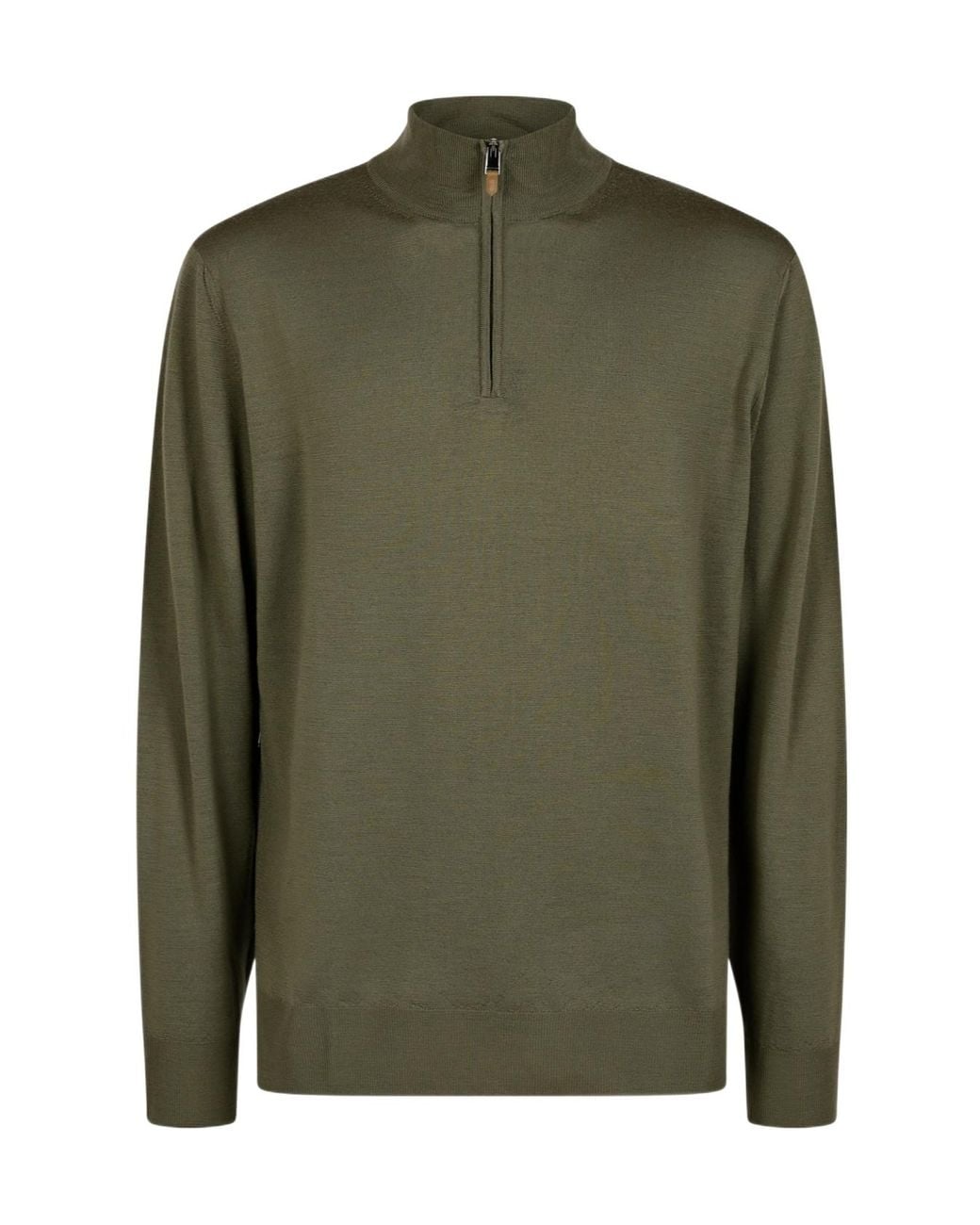 Canali Green Half-Zip Sweater for men