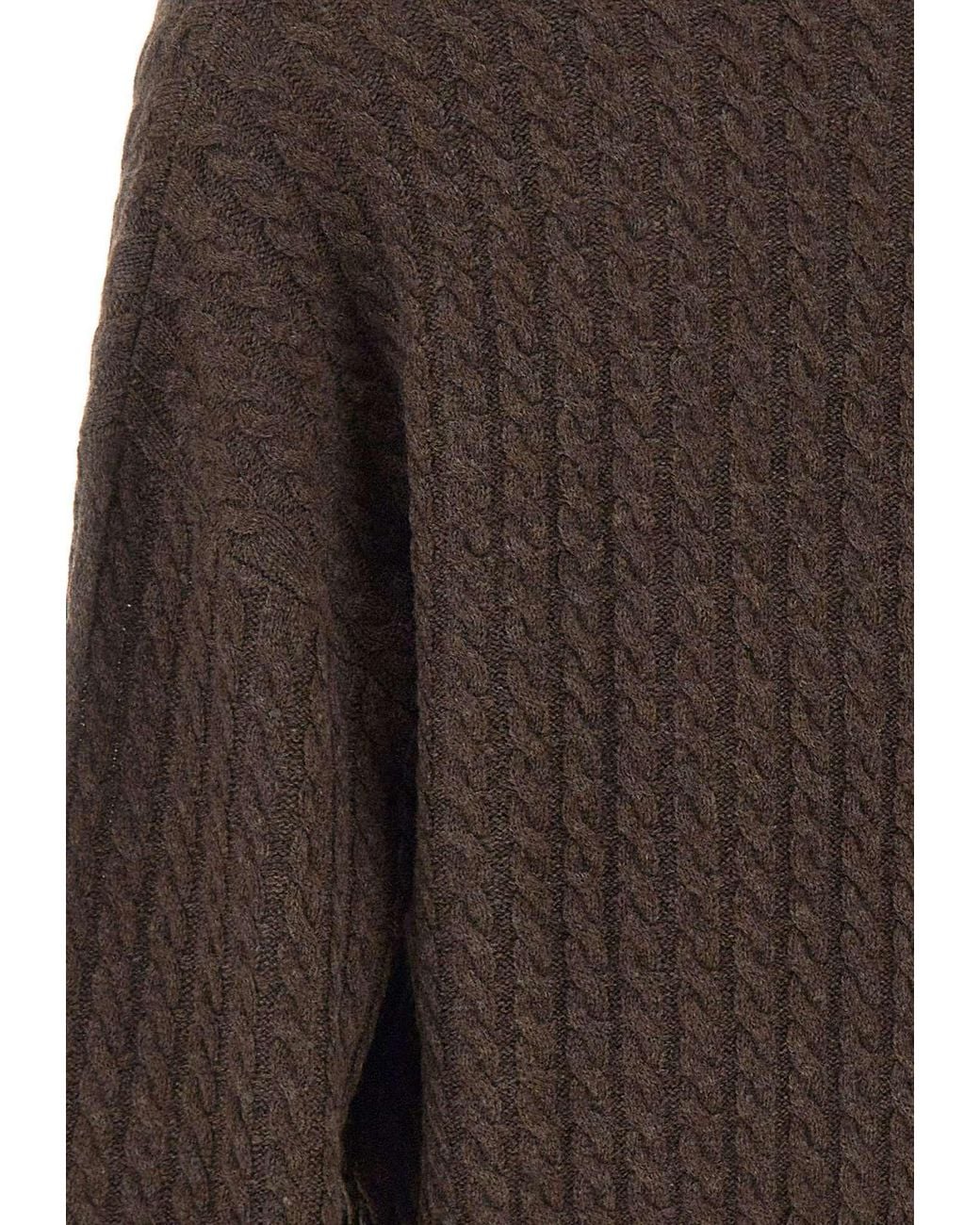 ROTATE BIRGER CHRISTENSEN Brown V-Neck Knitwear