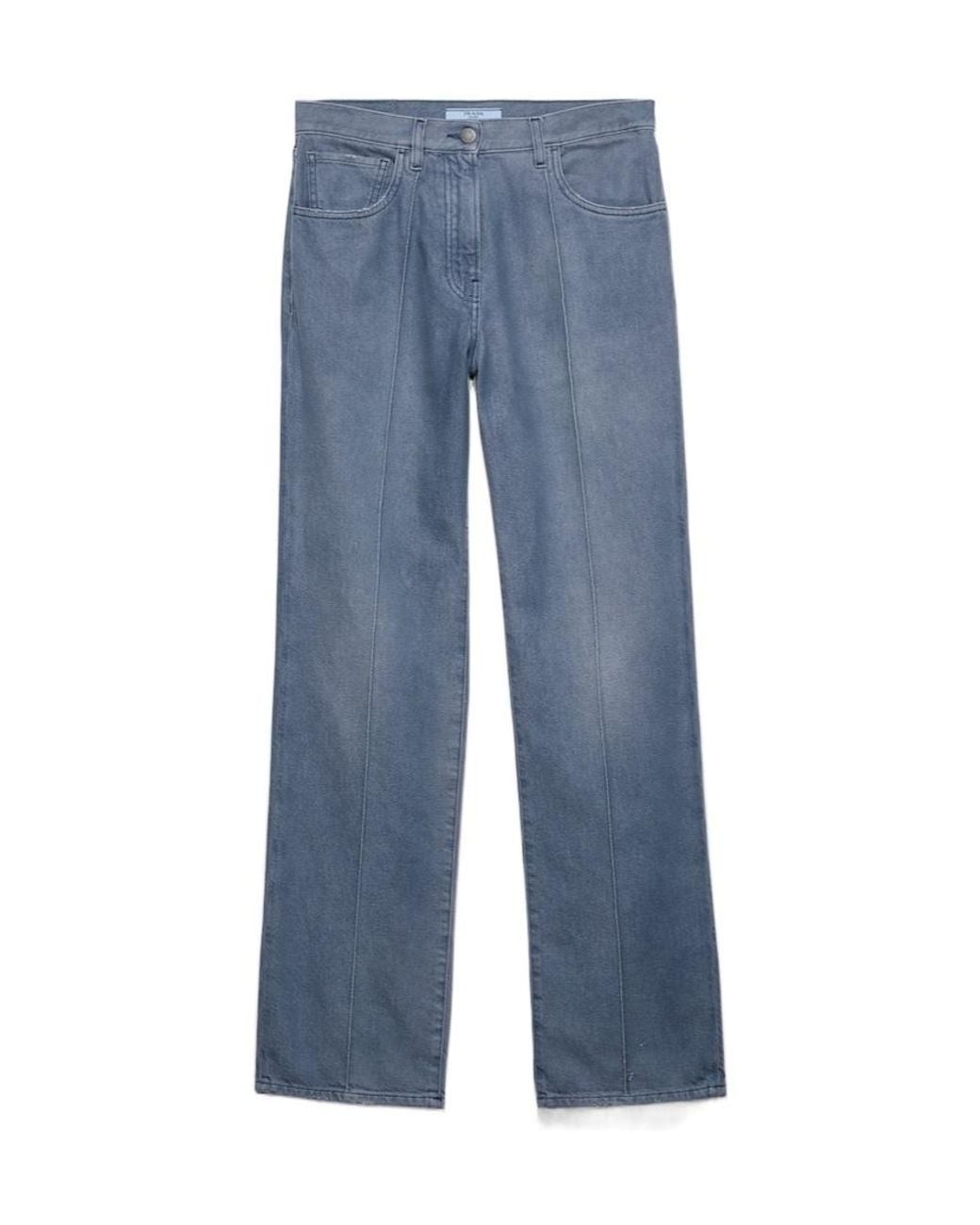 Prada Blue Logo-Patch Denim Jeans