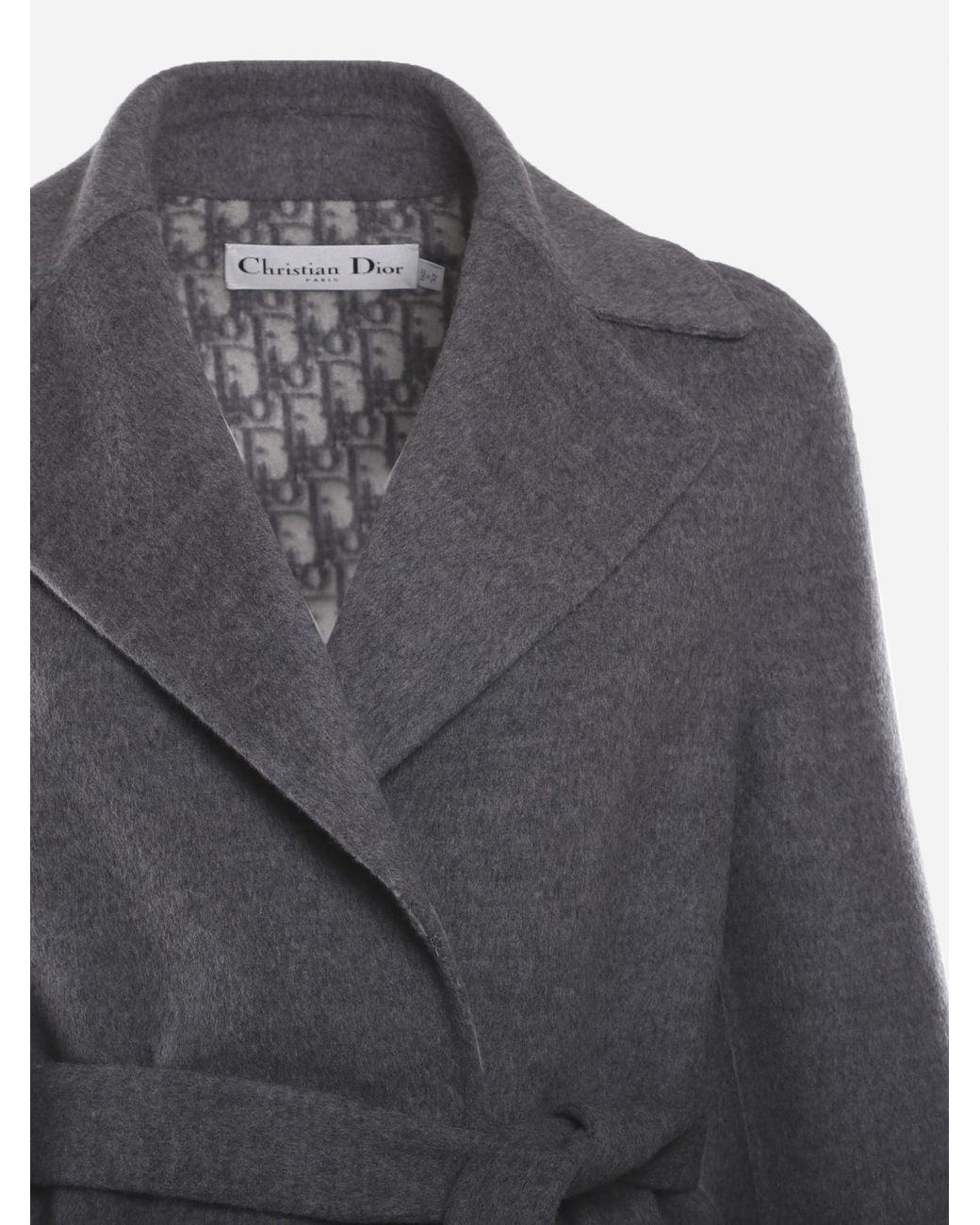 Dior Gray Coat With Belt
