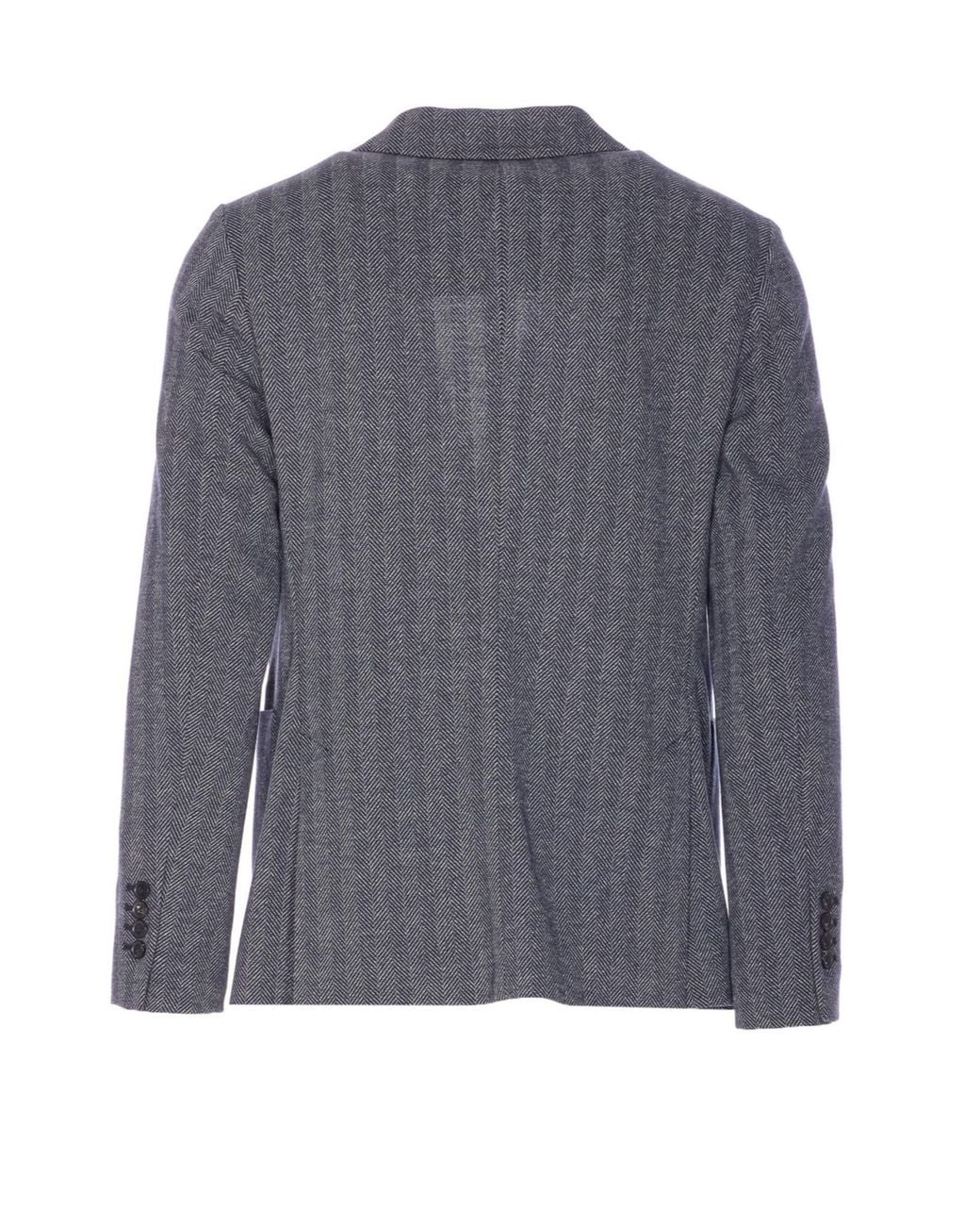 Circolo 1901 Blue Chevron Double-Breasted Jacket for men