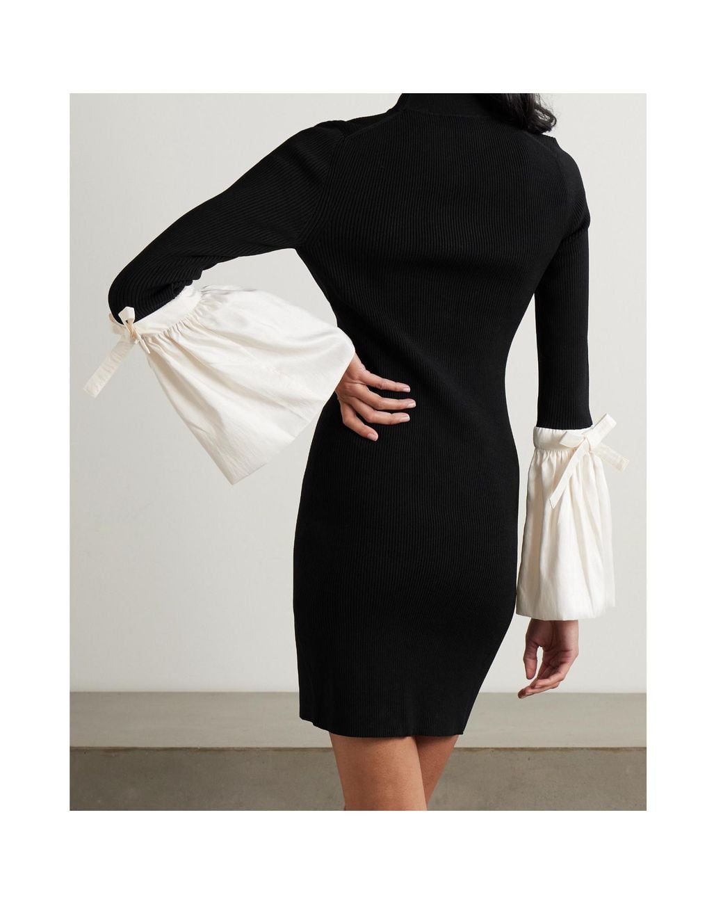 Jonathan Simkhai Black Ribbed-Knit Mini Dress
