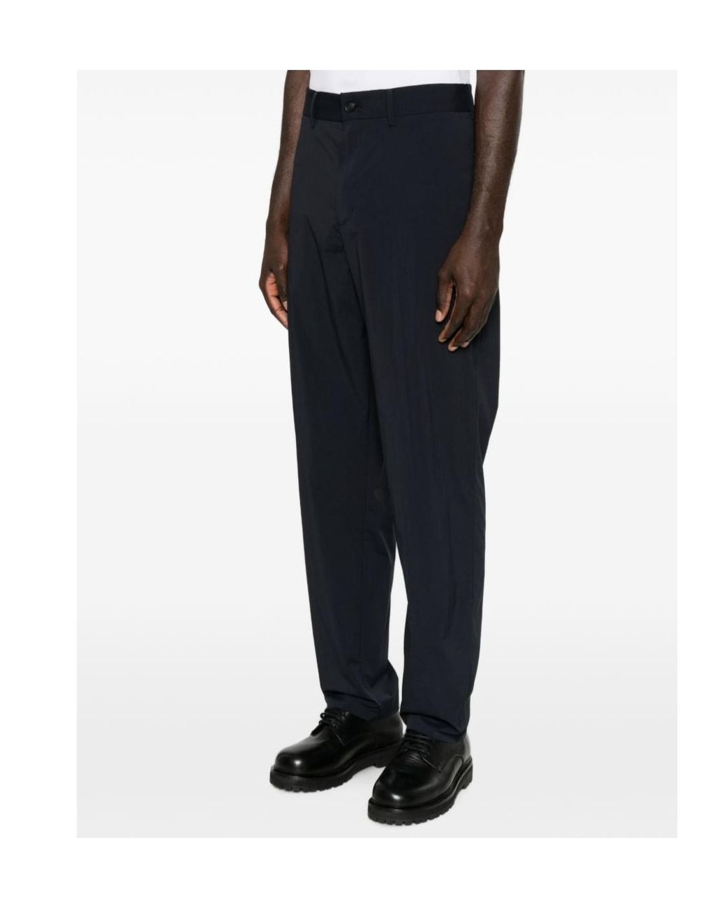 Emporio Armani Blue Elasticated-Waistband Trousers for men