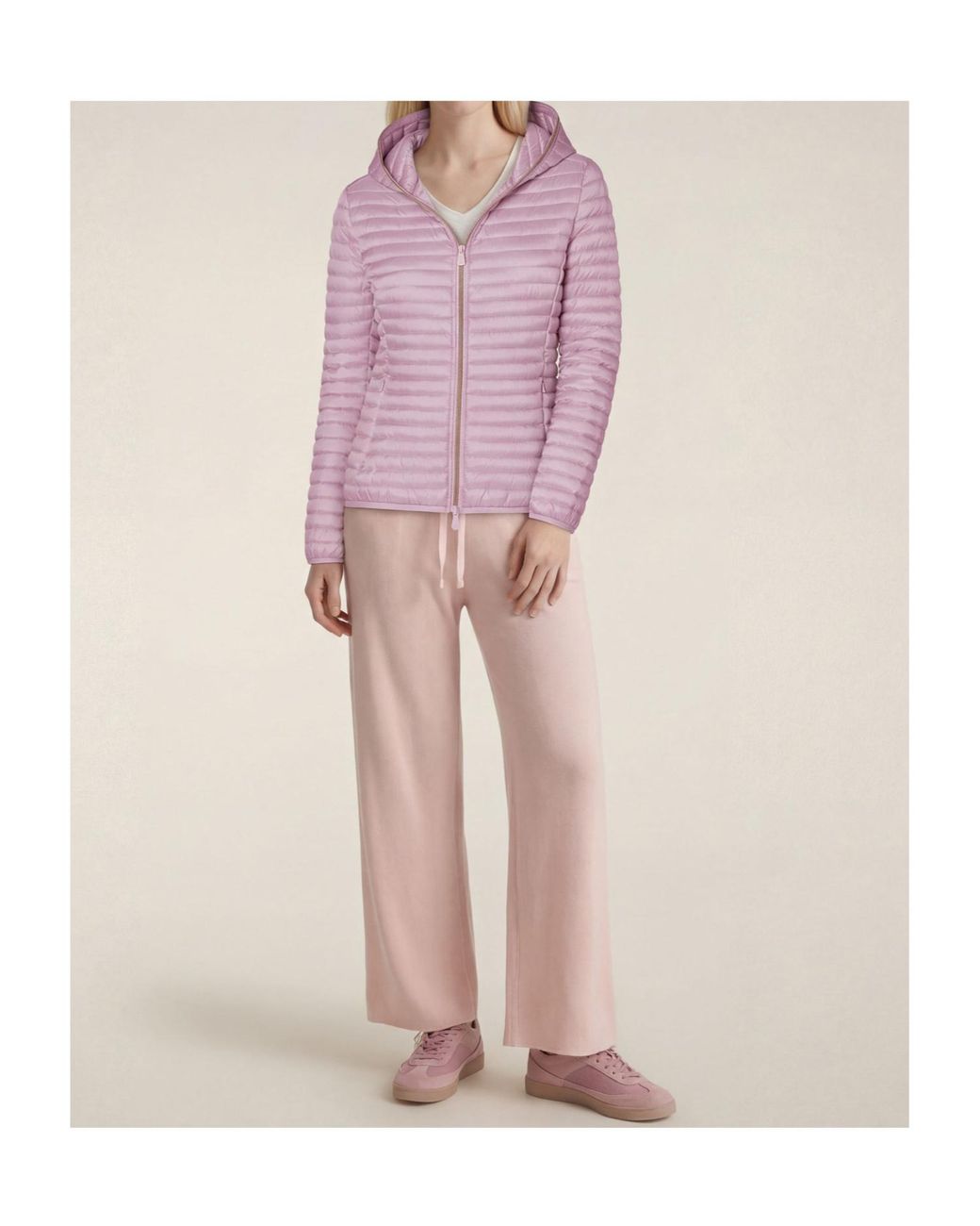 Save The Duck Purple Zip-Up Hooded Quilted Jacket