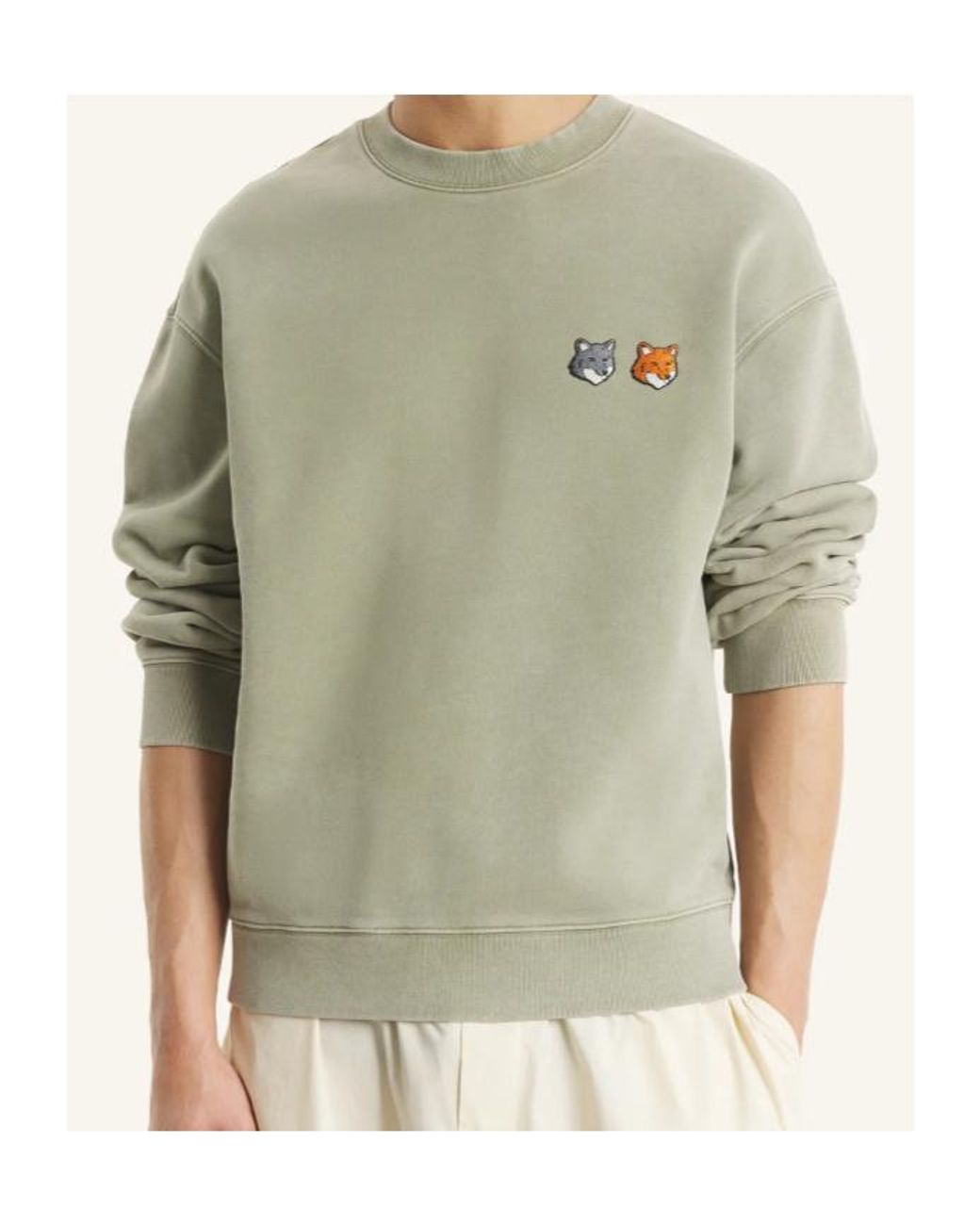 Maison Kitsuné Green Maison Kitsuné Twin Fox Patch Sweatshirt for men