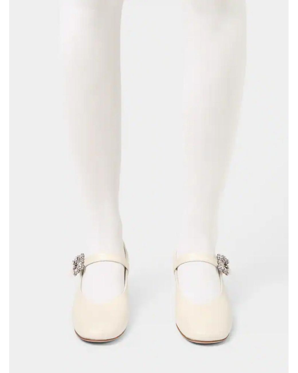 Roger Vivier White Efflorescence Mary Jane Pumps