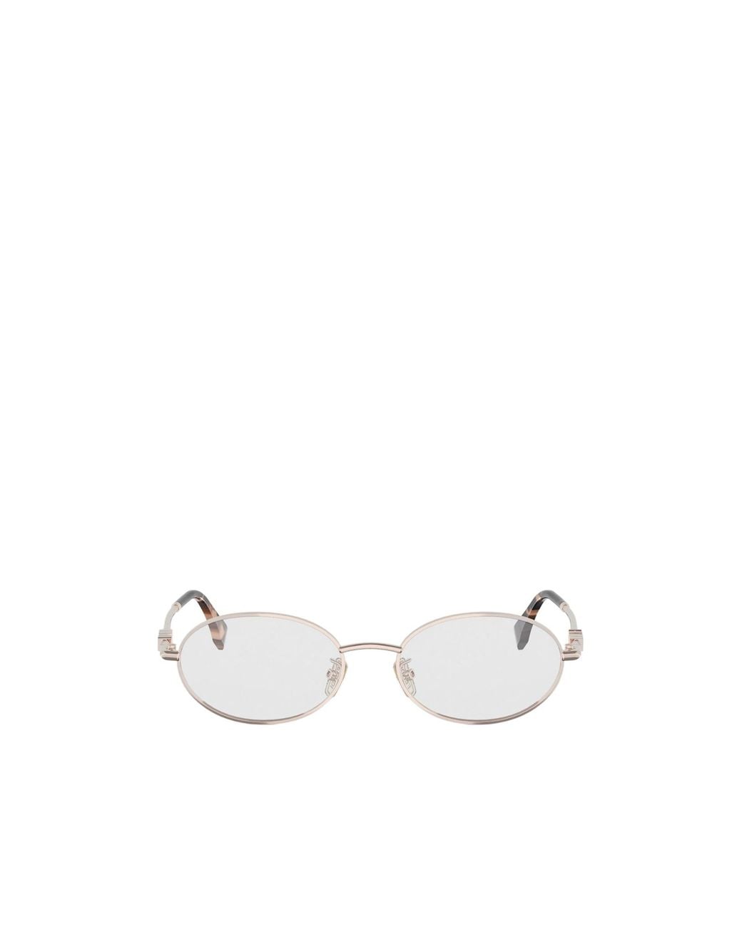 Fendi White Eyewear Oval Frame Glasses