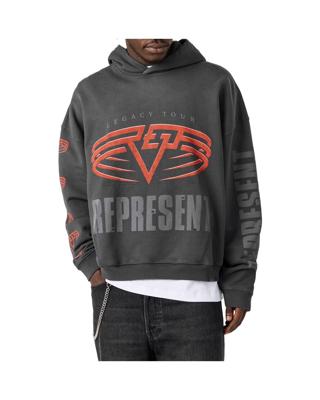 Represent Gray Hooded Sweatshirt for men