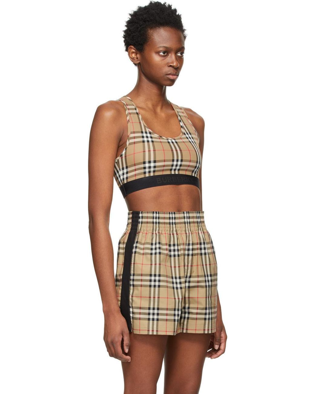 Burberry Multicolor Vintage Check Sports Bra