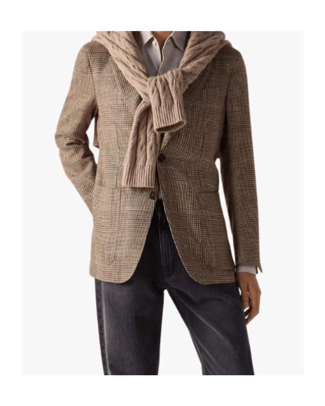 Zegna Brown Long-Sleeved Suit Jacket for men