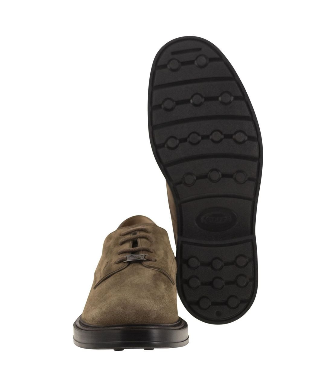 Tod's Brown Round Toe Lace-Up Shoes for men