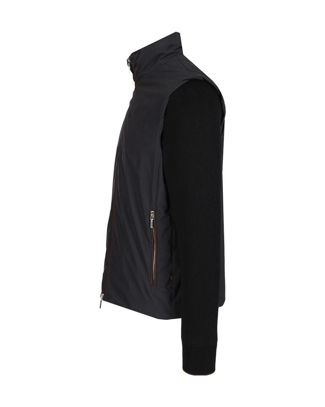 Moorer Black Evan H Stp Zip-Up High Neck Jacket for men