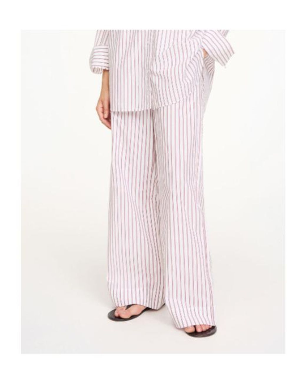 By Malene Birger Purple Cabello Striped Wide Leg Trousers