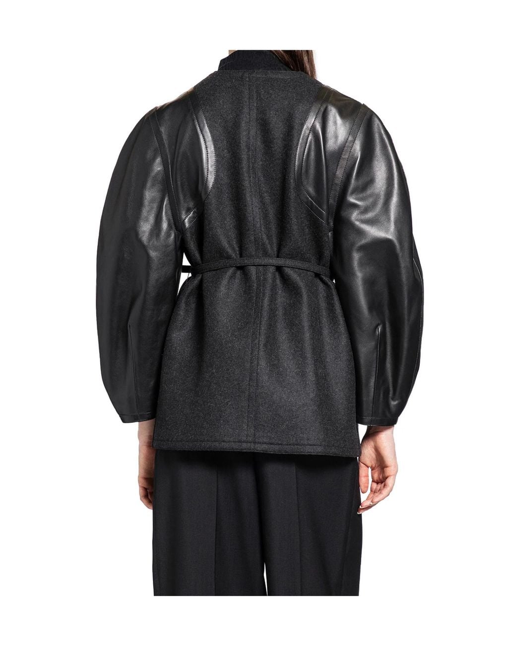 Fendi Black Single-Breasted Crewneck Jacket