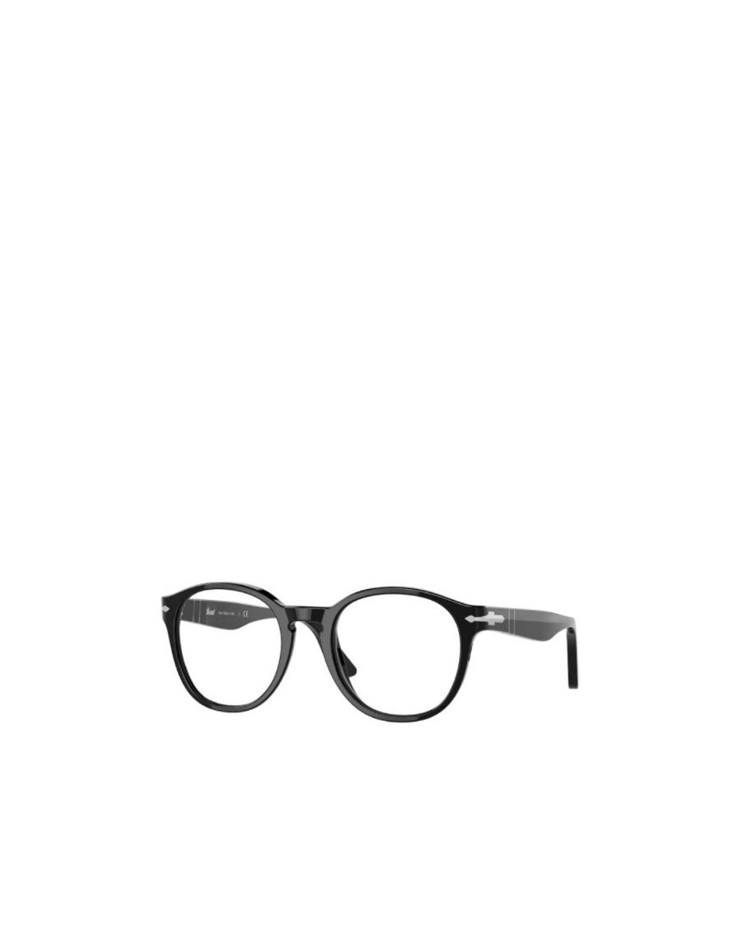 Persol White Round Frame Logo Flat Mirror for men
