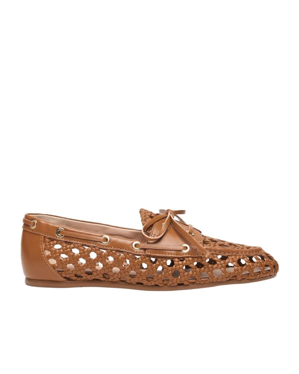 Stuart Weitzman Brown Tinsley Woven Moccasin