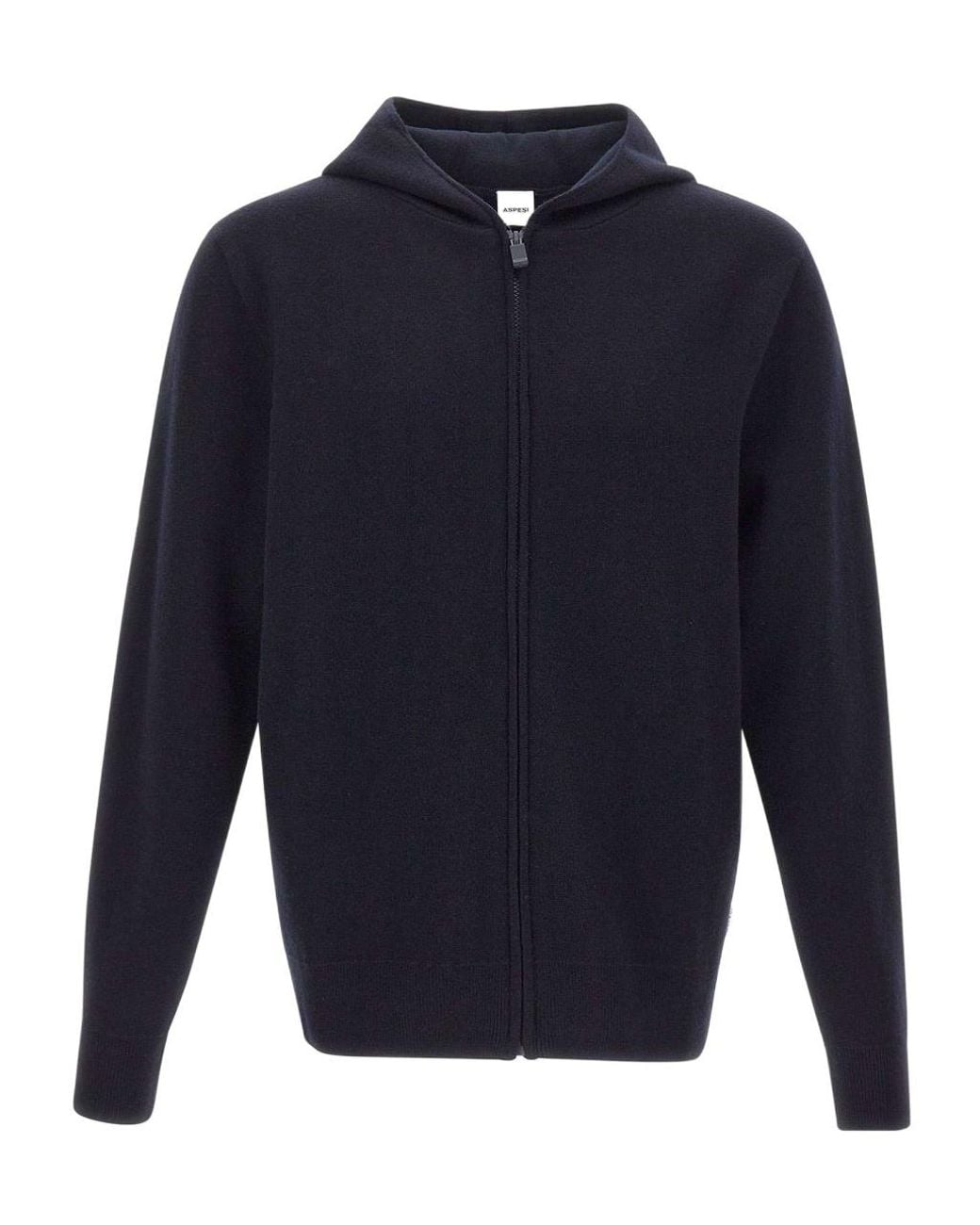 Aspesi Blue Zip-Up Hooded Sweater for men