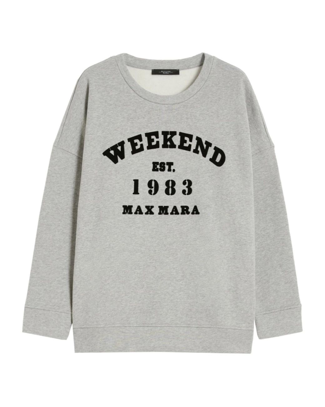 Weekend by Maxmara Gray Gommoso Logo Flocked Crewneck Sweatshirt