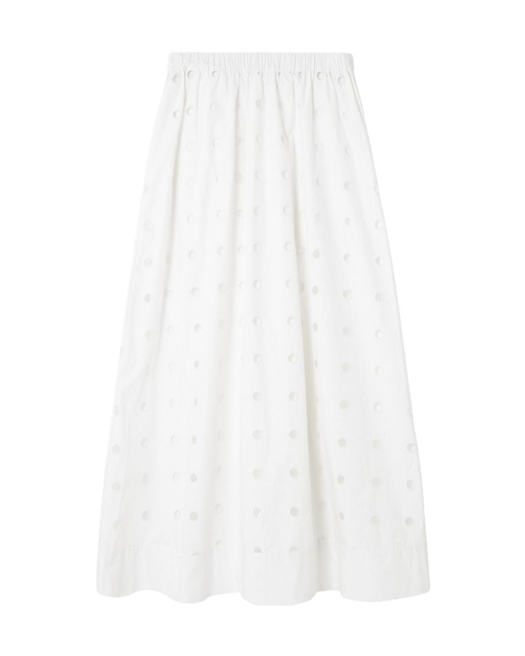 Posse White Peggy Broderie Anglaise Cotton-Poplin Midi Skirt