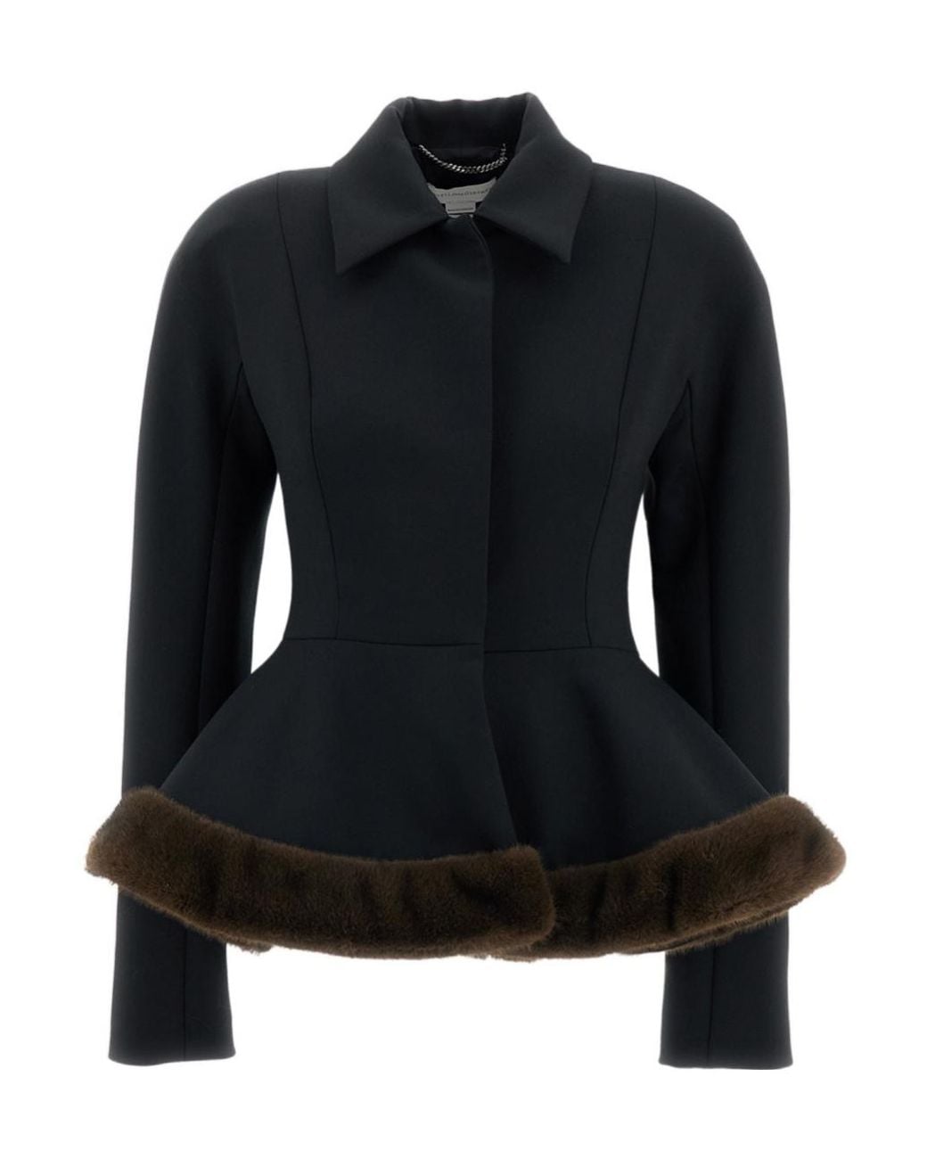 Stella McCartney Black Peplum Hem Belted Jacket