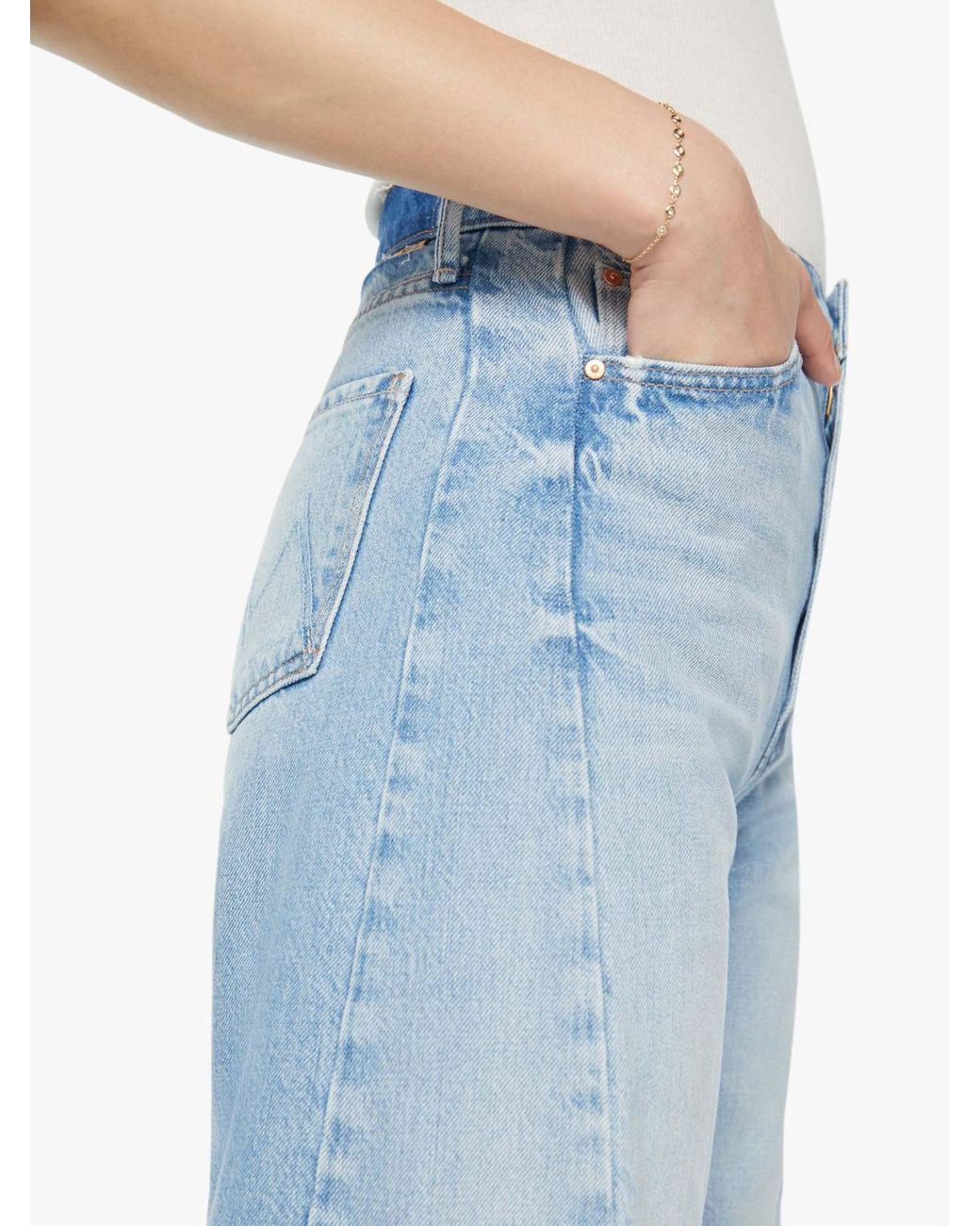Mother Blue Half Pipe High-Rise Wide-Leg Jeans