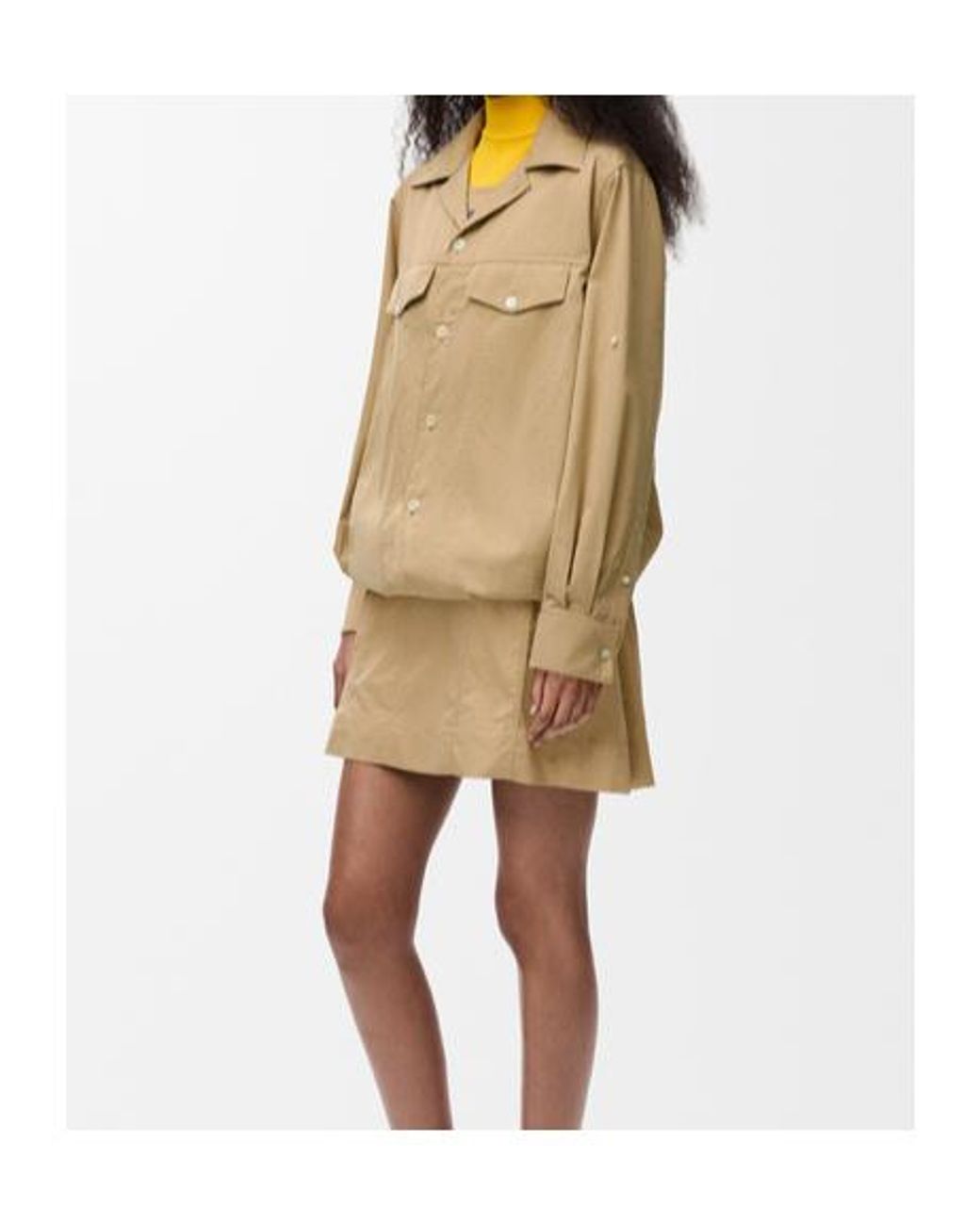 Loewe Natural Button-Up Layered-Effect Dress