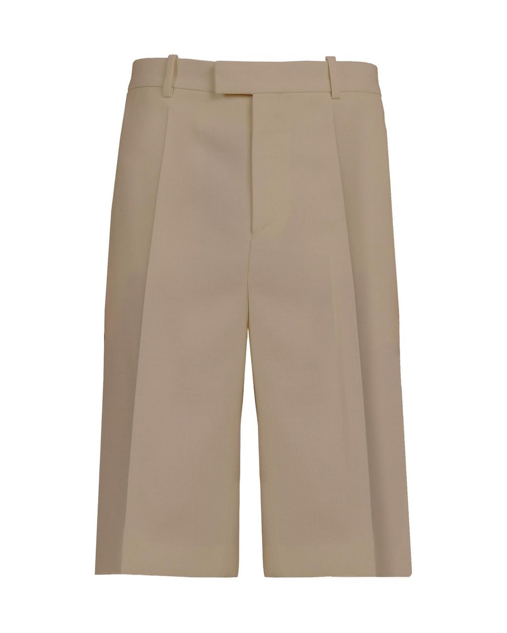 Ferragamo Natural Ferragamo Pressed-Crease Tailored Bermuda Shorts for men