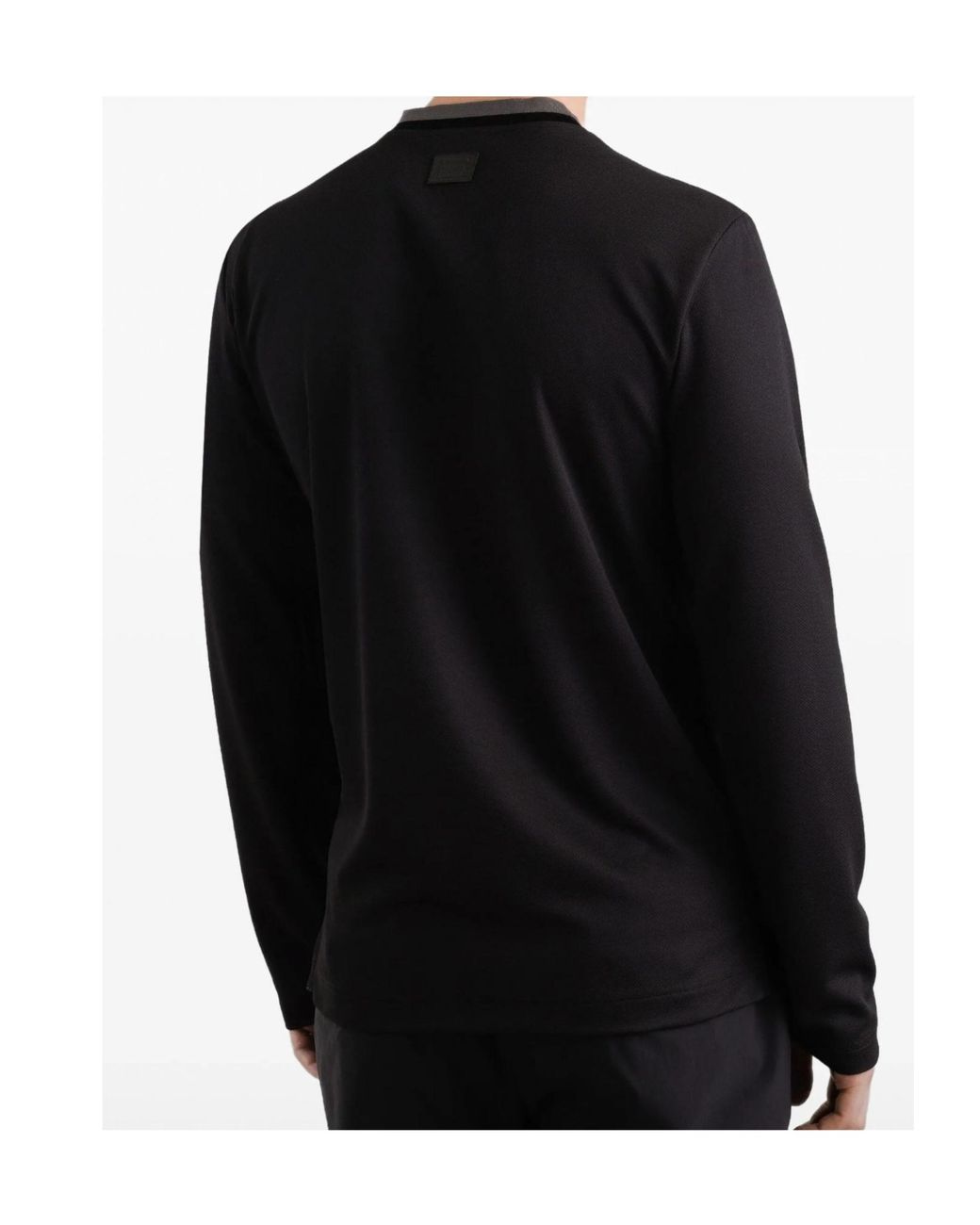 Dolce & Gabbana Black Contrast-Trim Long-Sleeve T-Shirt for men