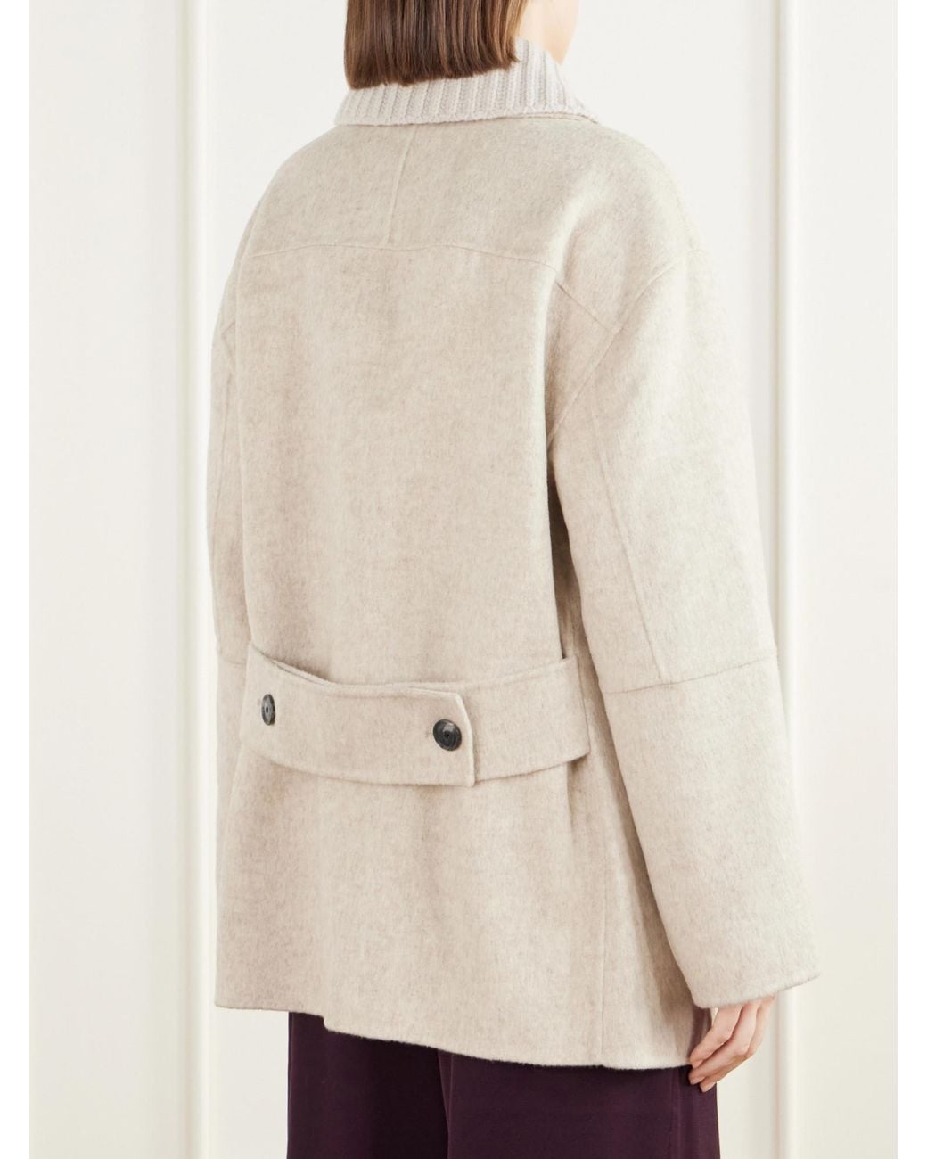Proenza Schouler Natural Lisa Paneled Rib-Trimmed Wool-Blend Jacket