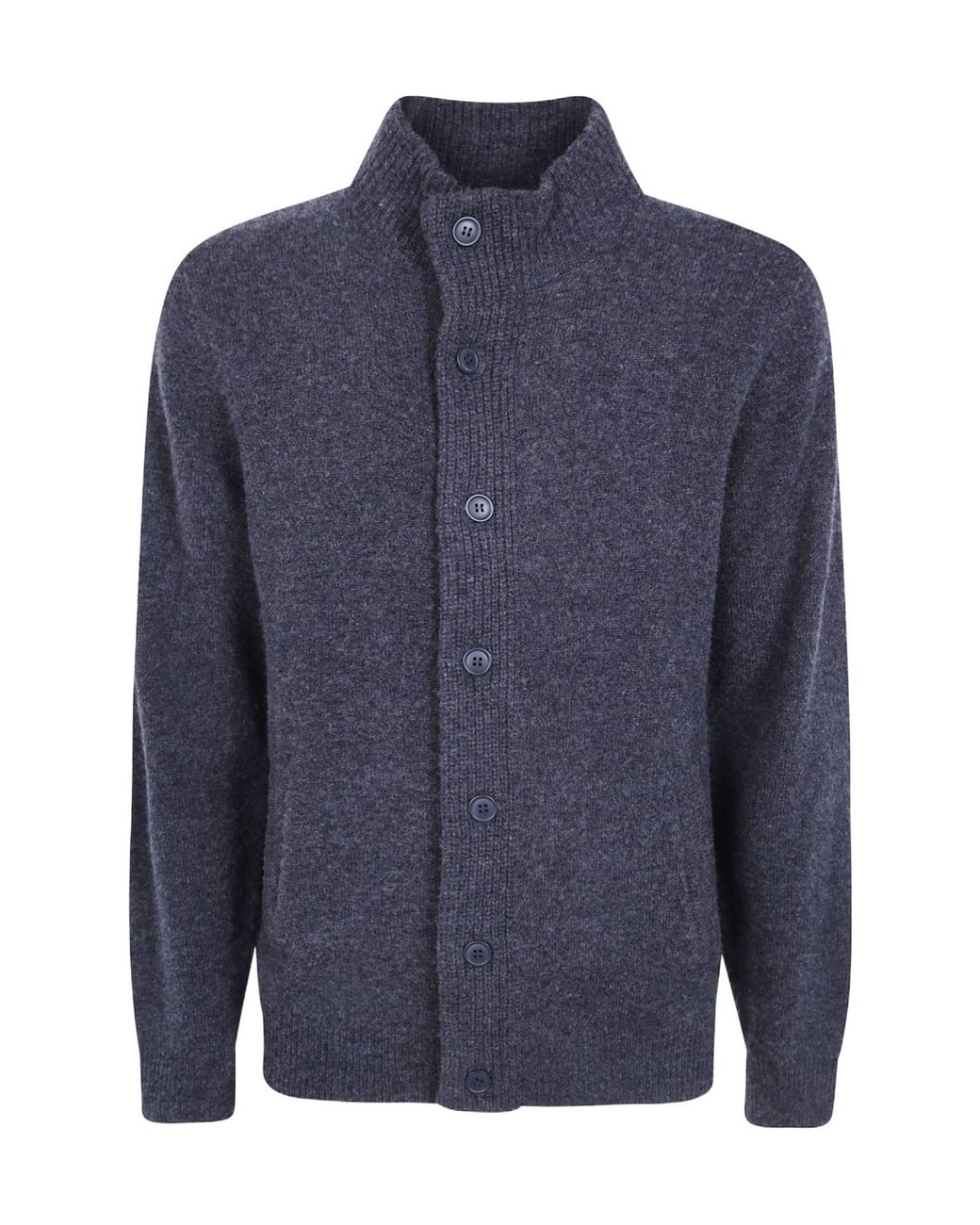 Barbour Blue Essential Elbow-Patch Cardigan for men