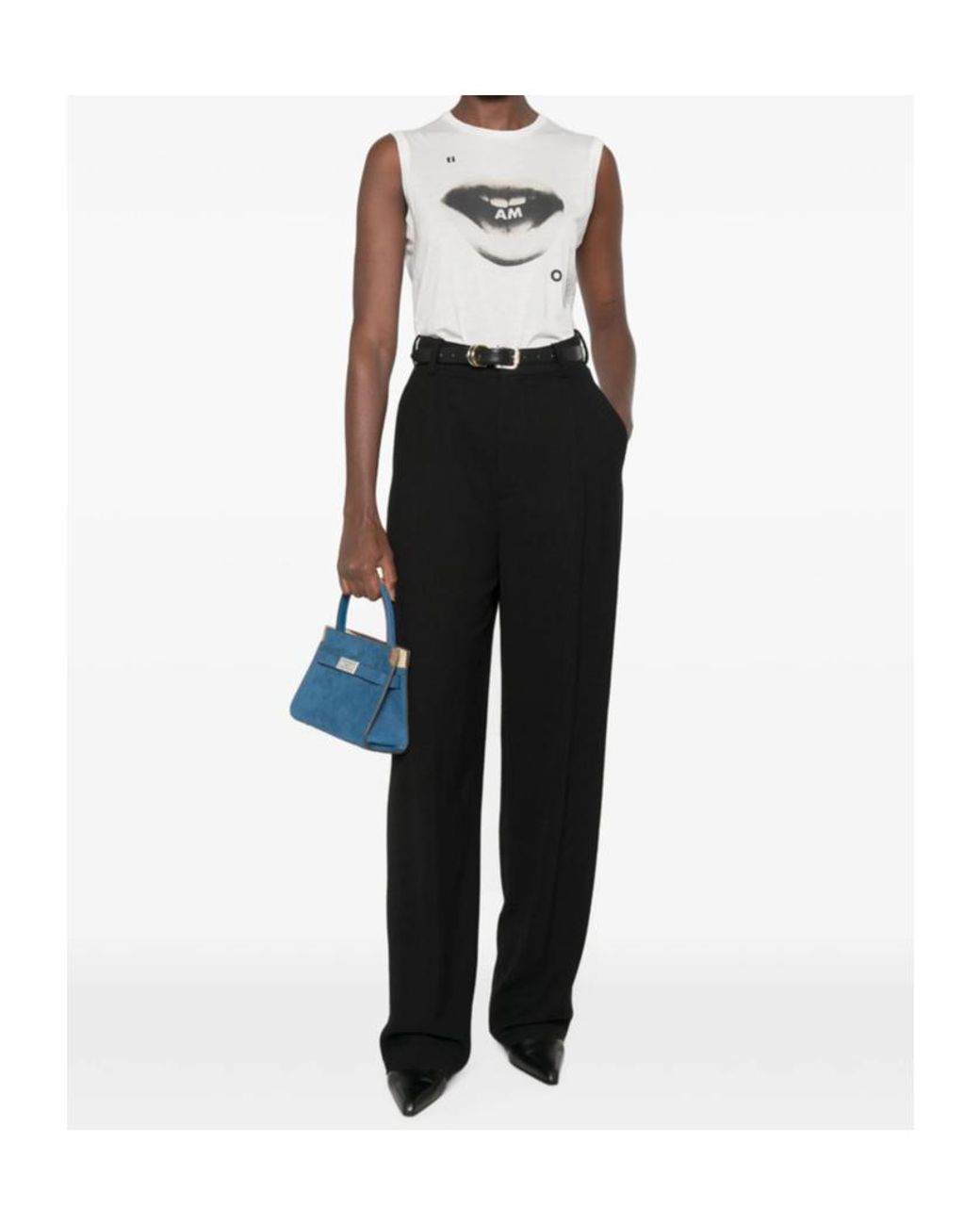 Fendi White Graphic-Print Sleeveless Top