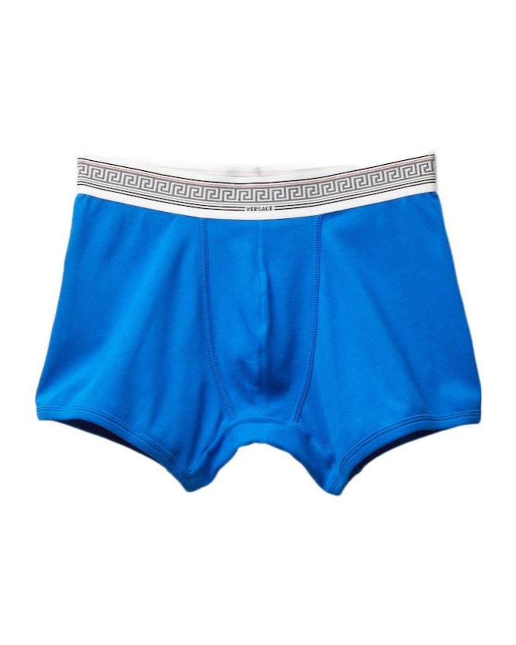 Versace Blue Ribbed Jersey Trunks for men