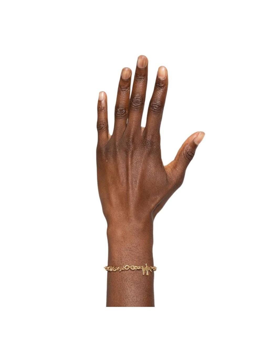 Saint Laurent Metallic Cassandre Chain Bracelet