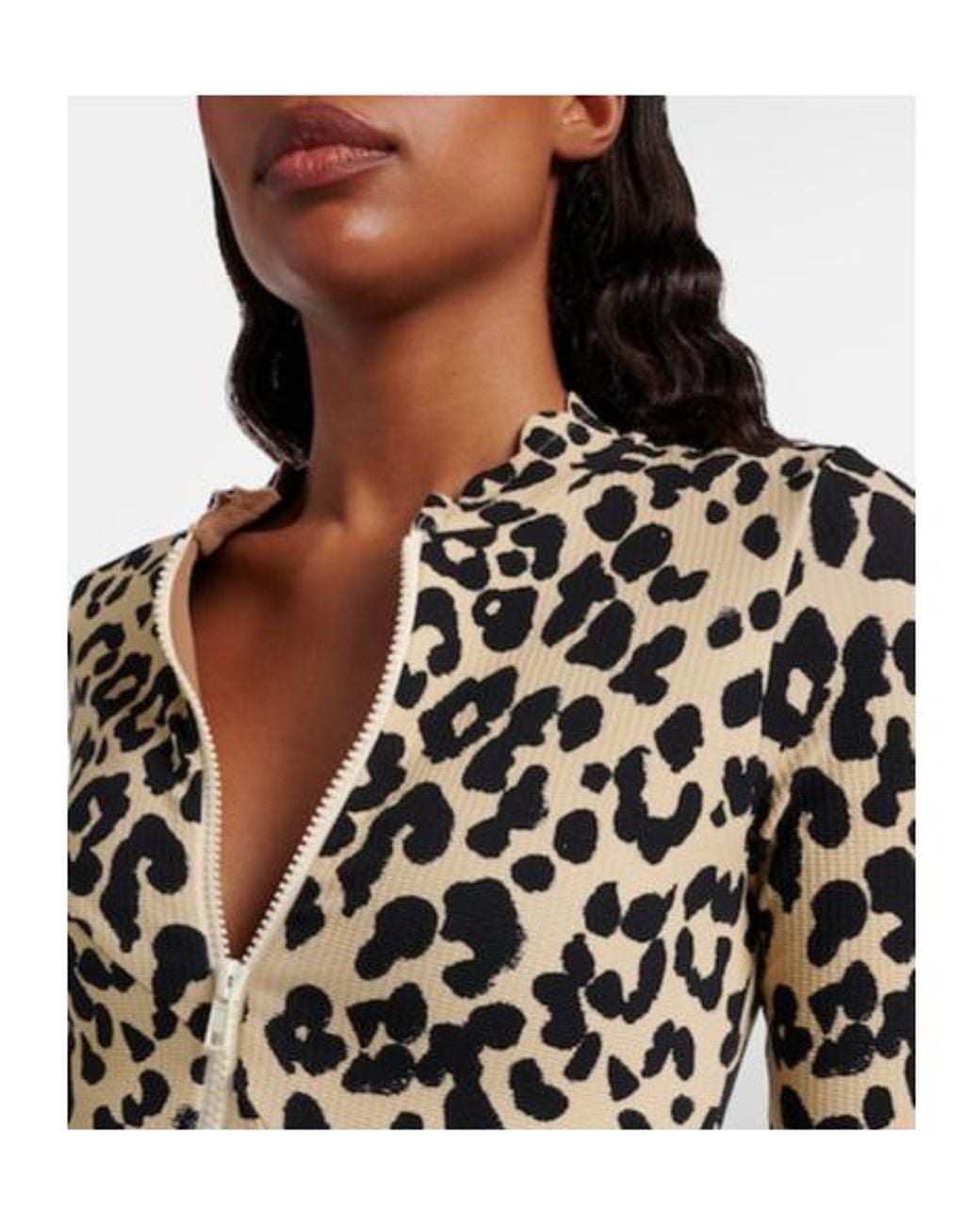 Marysia Swim Black Leopard-Print Rashguard Swimsuit