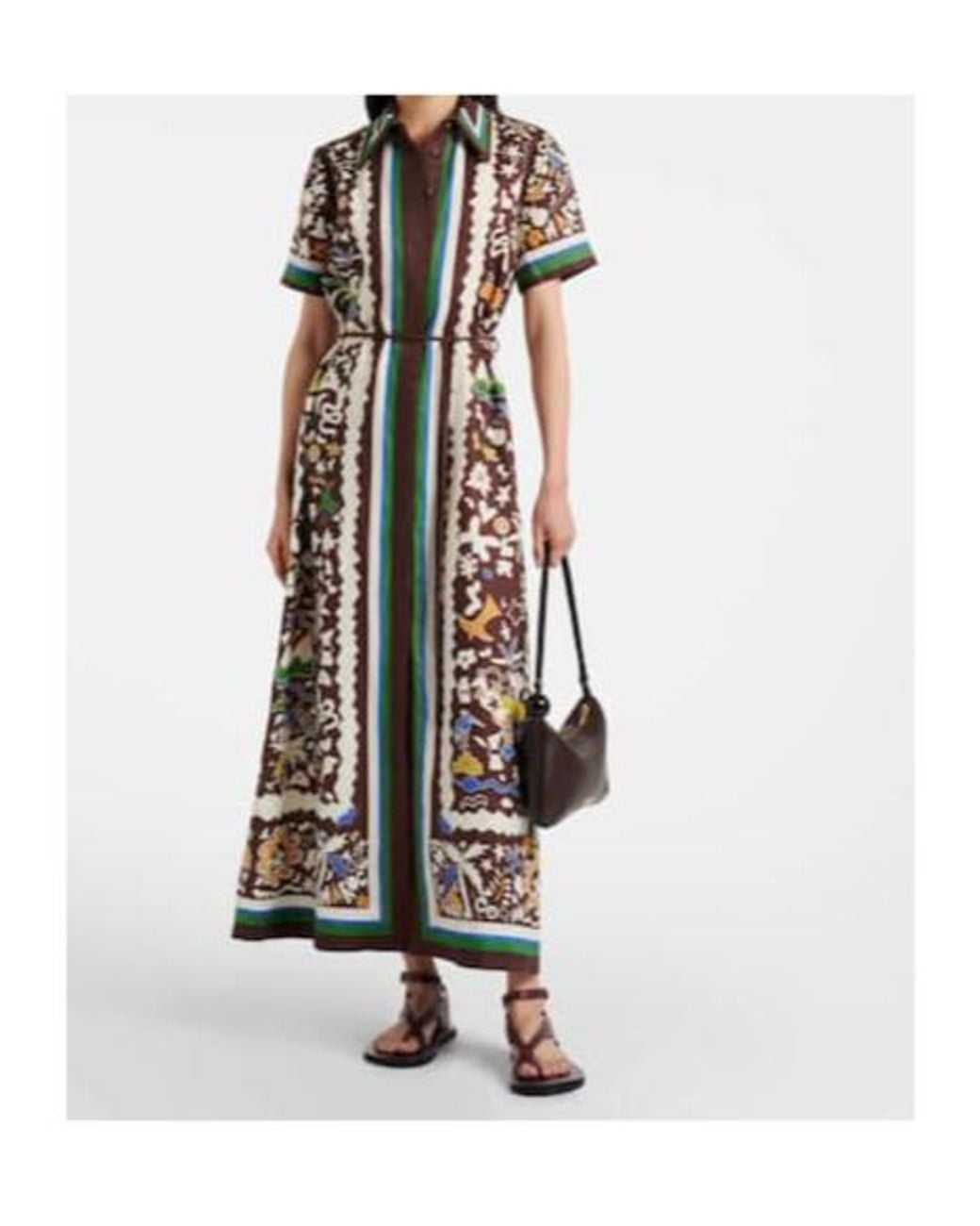 ALÉMAIS White Maroc Printed Linen Shirt Dress