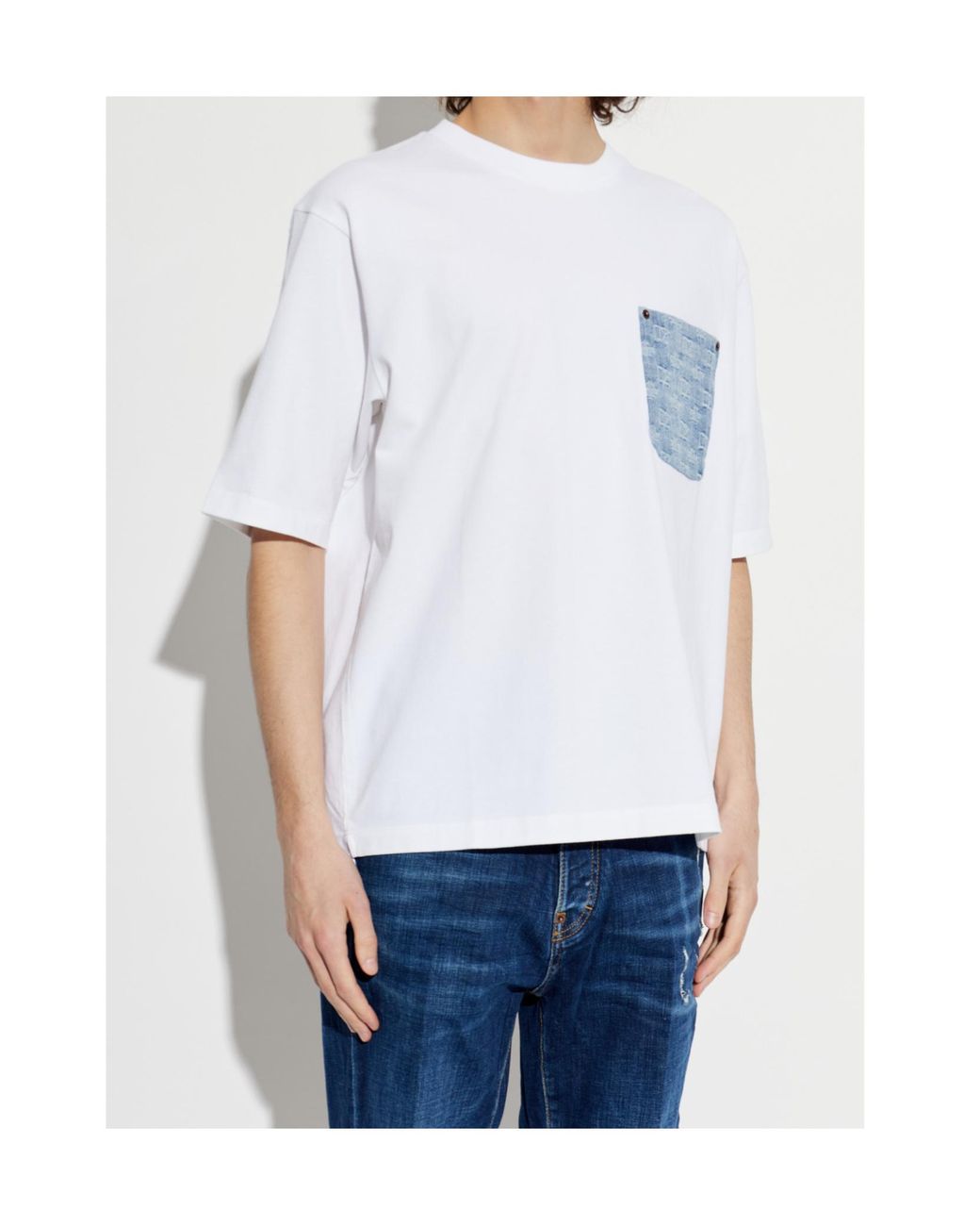 DSquared² White D2 Monogram Loose Fit T-Shirt for men