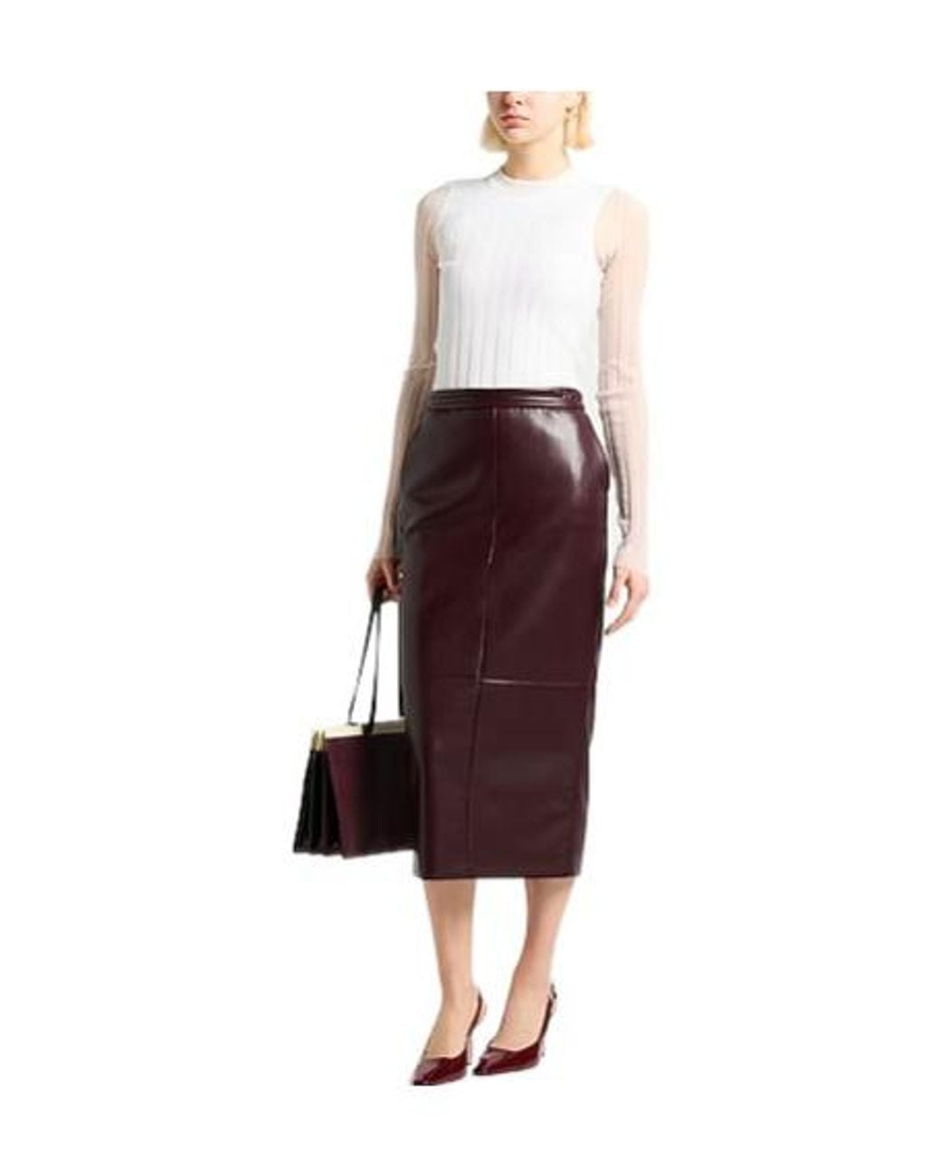 Sportmax White Solid Sheer Long-Sleeve Top