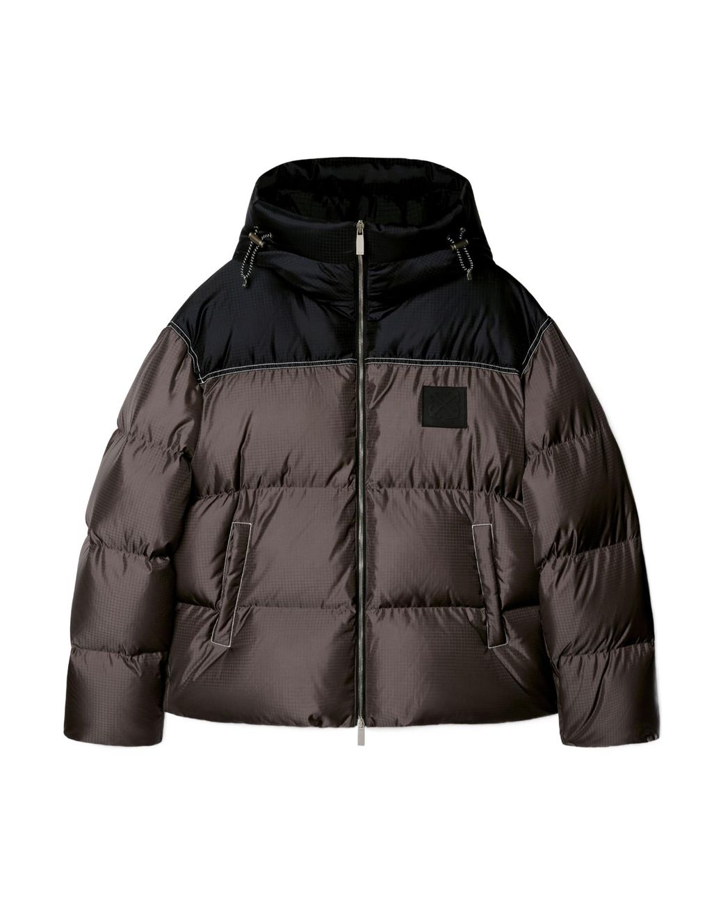 Off-White c/o Virgil Abloh Black Patch Arr Nyl Rip Down Puffer for men