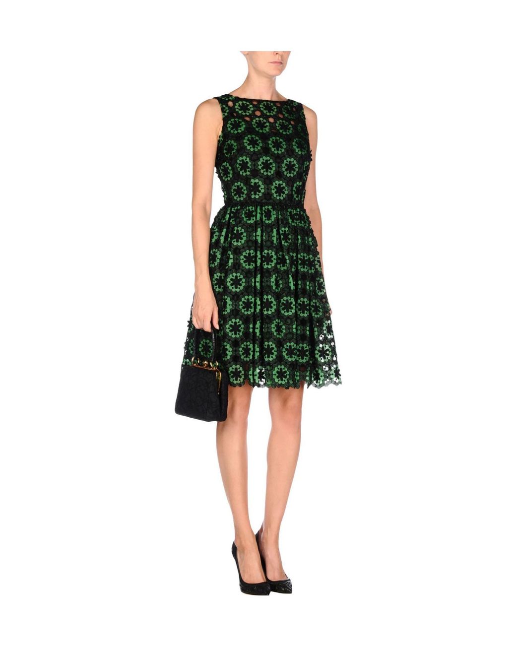 Dolce & Gabbana Green Twotone Lace Sleeveless Top