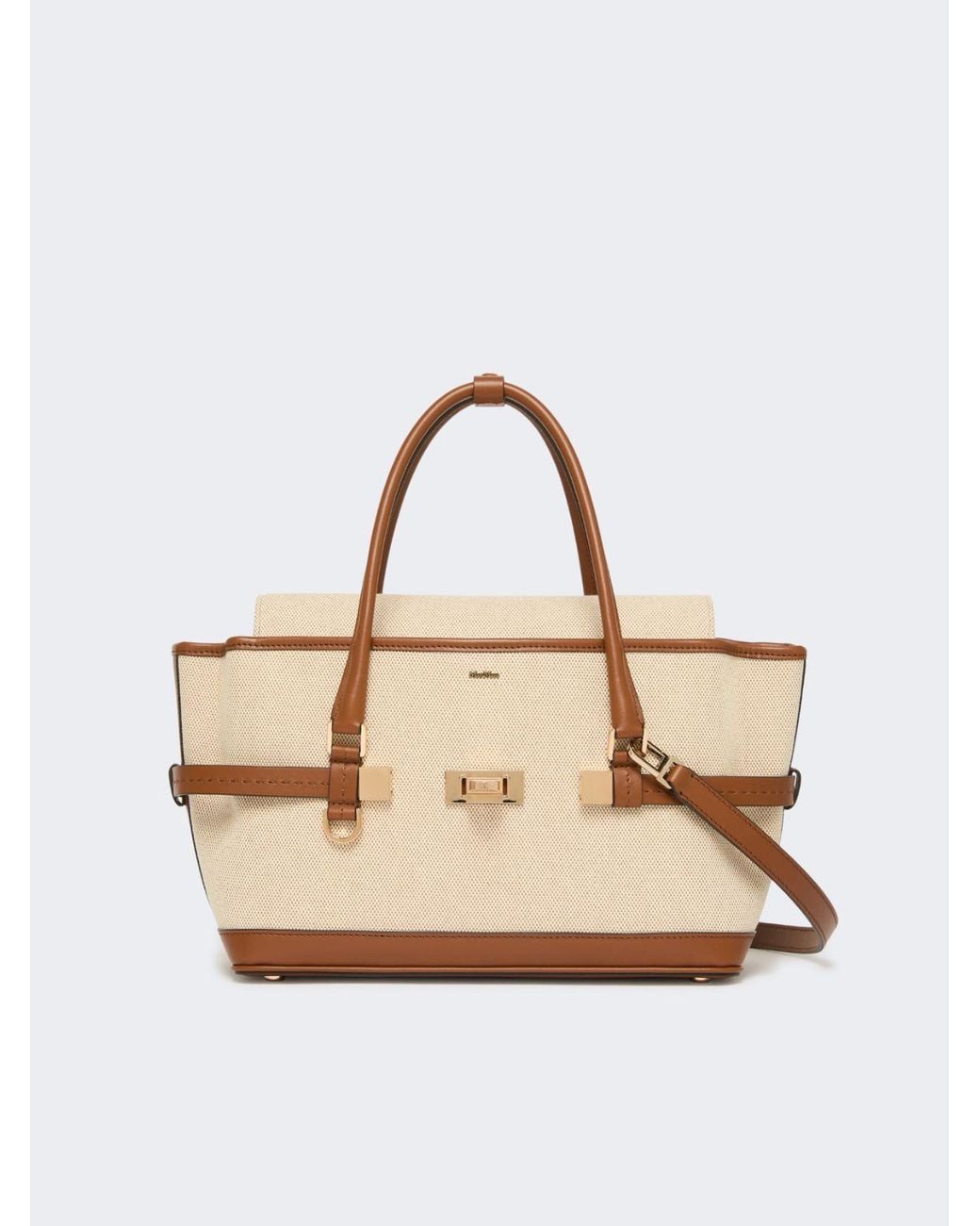 Max Mara Natural Structured Flap Tote Bag